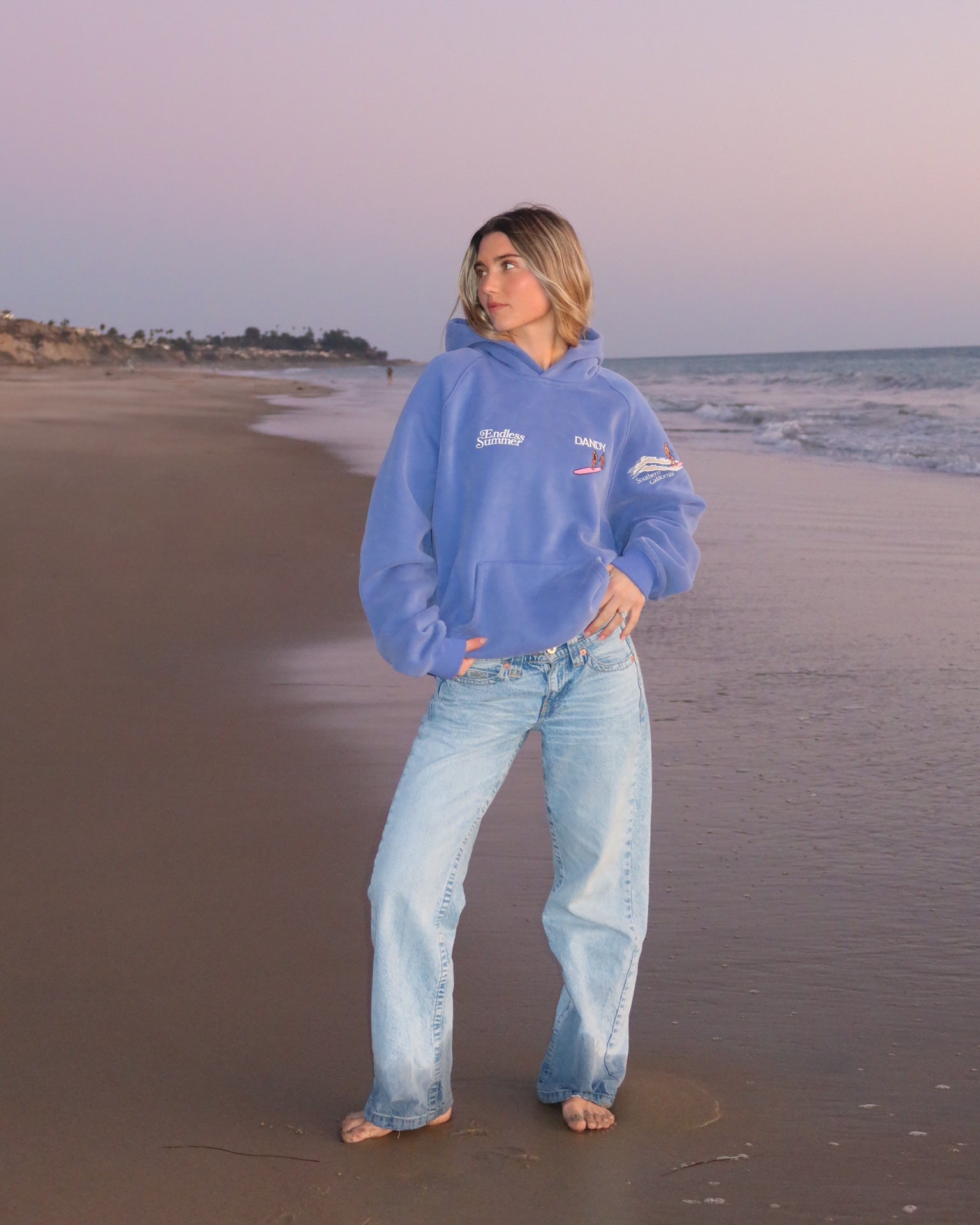 "Endless Summer" Oversized Lux Hoodie in Vintage Washed Blue