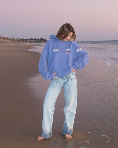 "Endless Summer" Oversized Lux Hoodie in Vintage Washed Blue