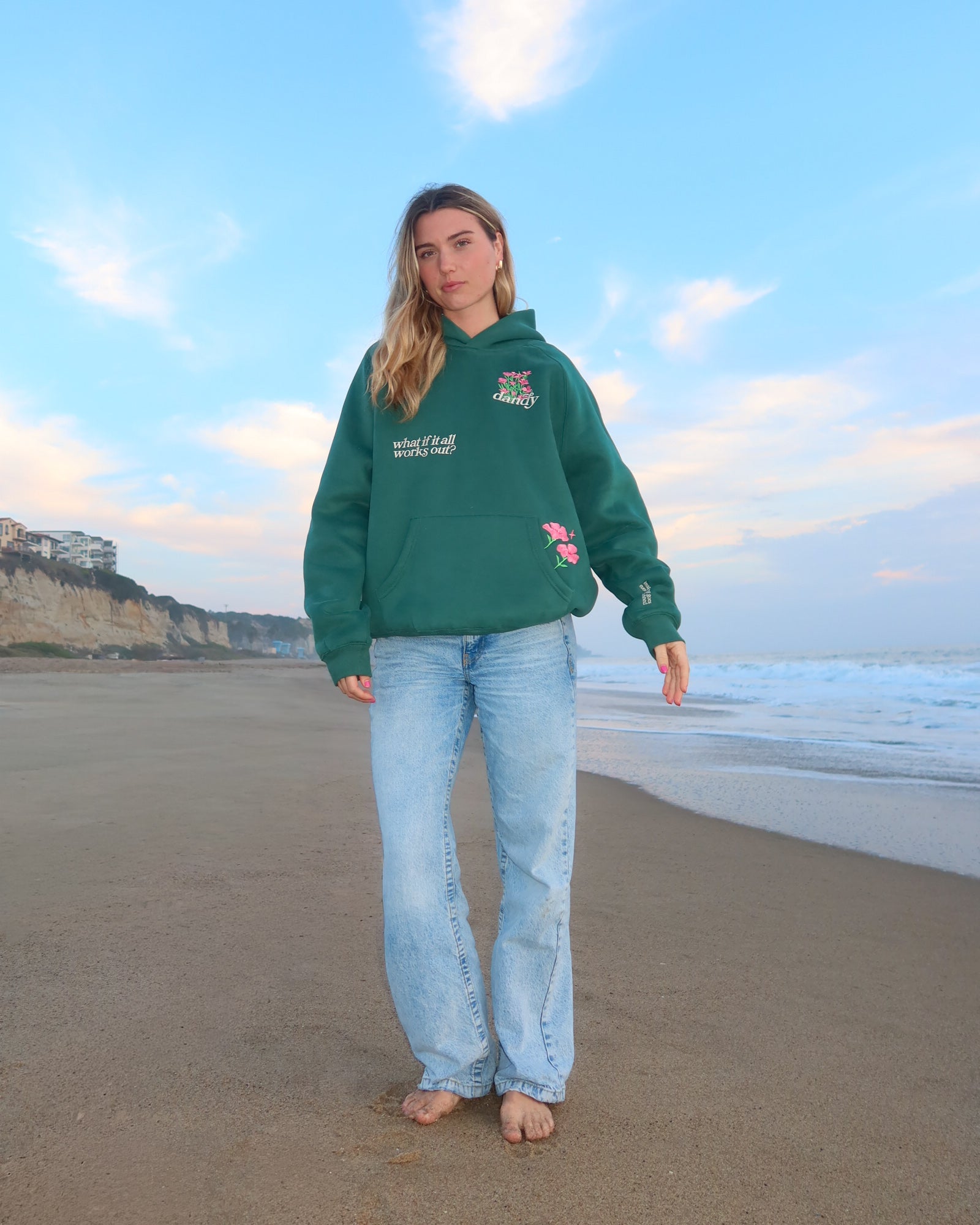 "What If" Oversized Lux Hoodie in Green