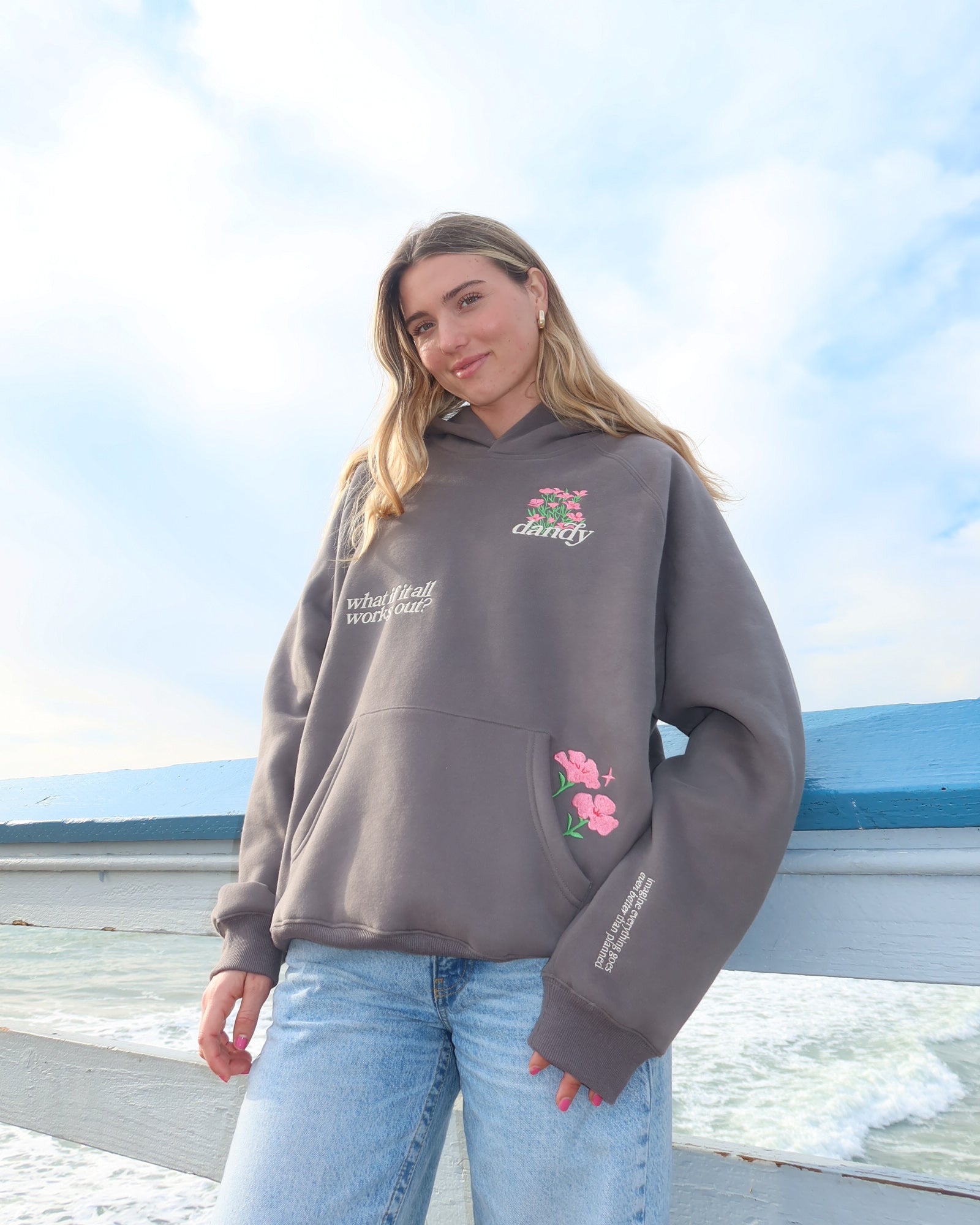 "What If" Oversized Lux Hoodie in Dark Gray