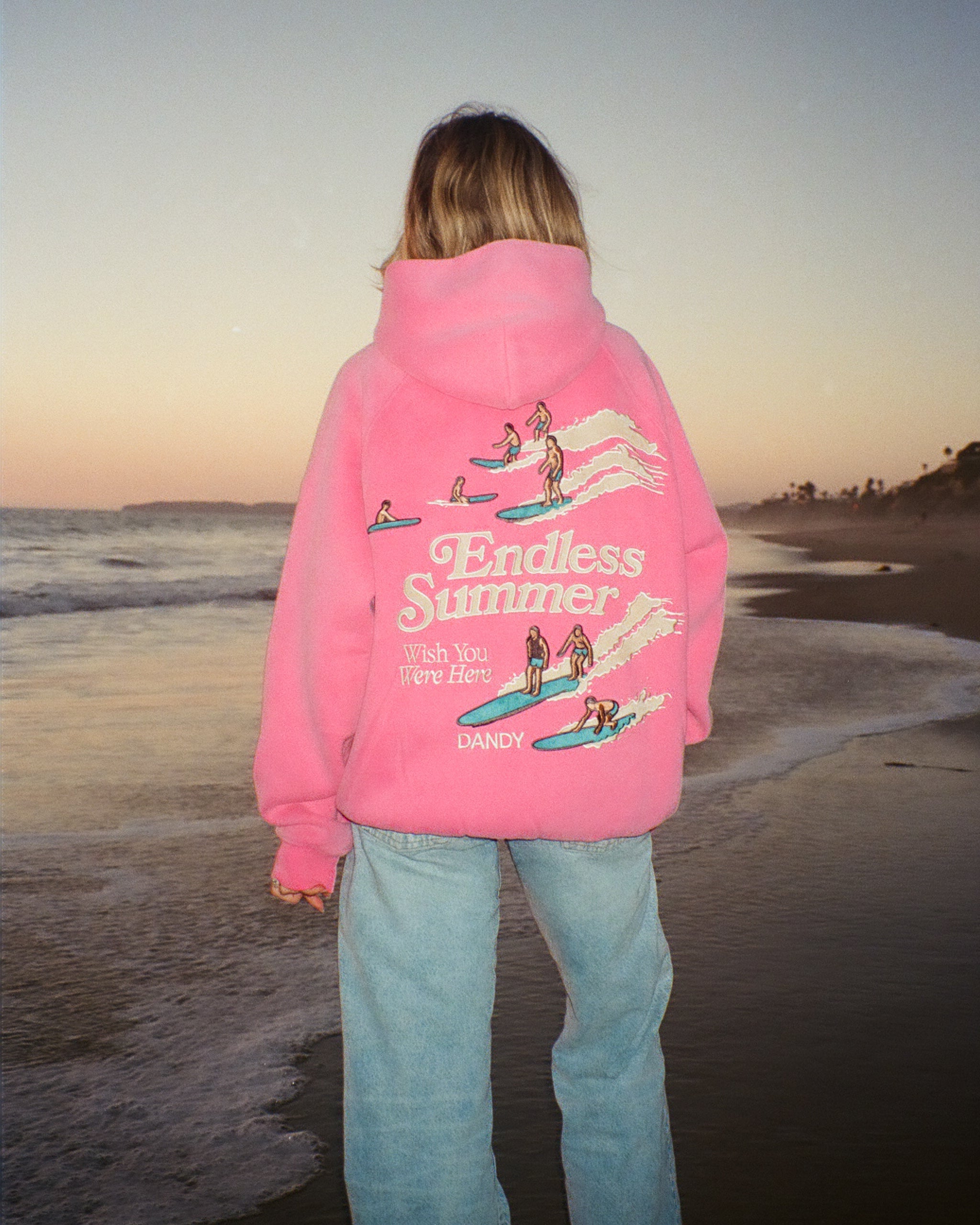 "Endless Summer" Oversized Lux Hoodie in Vintage Washed Pink