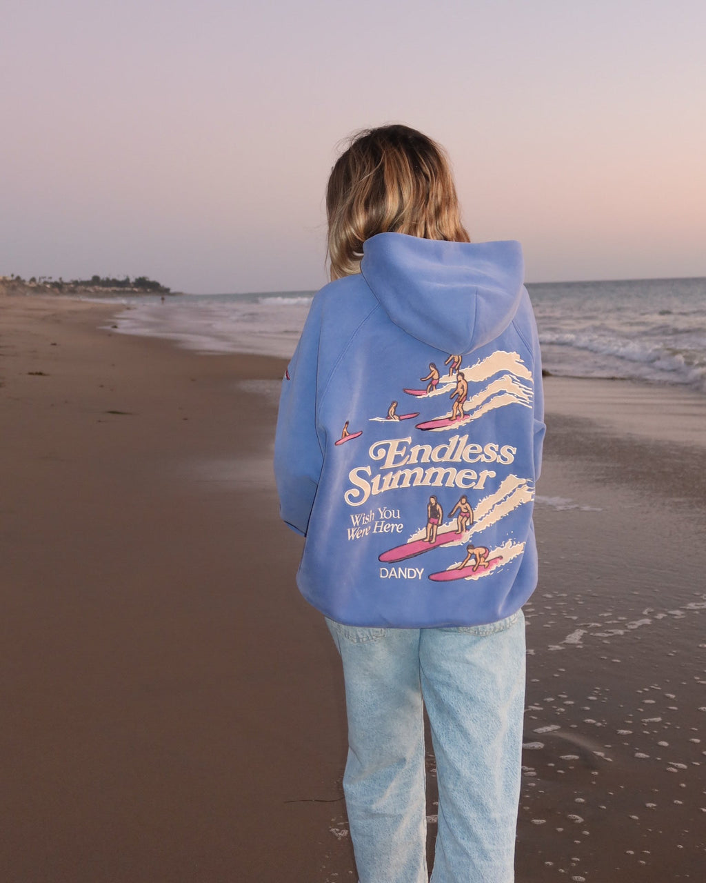 "Endless Summer" Oversized Lux Hoodie in Vintage Washed Blue