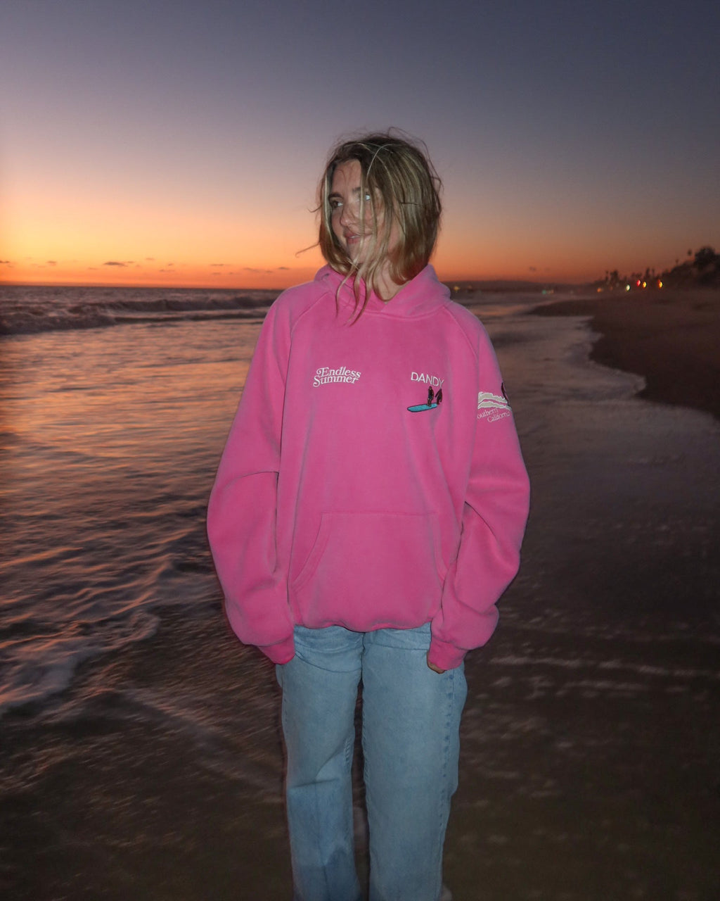 "Endless Summer" Oversized Lux Hoodie in Vintage Washed Pink