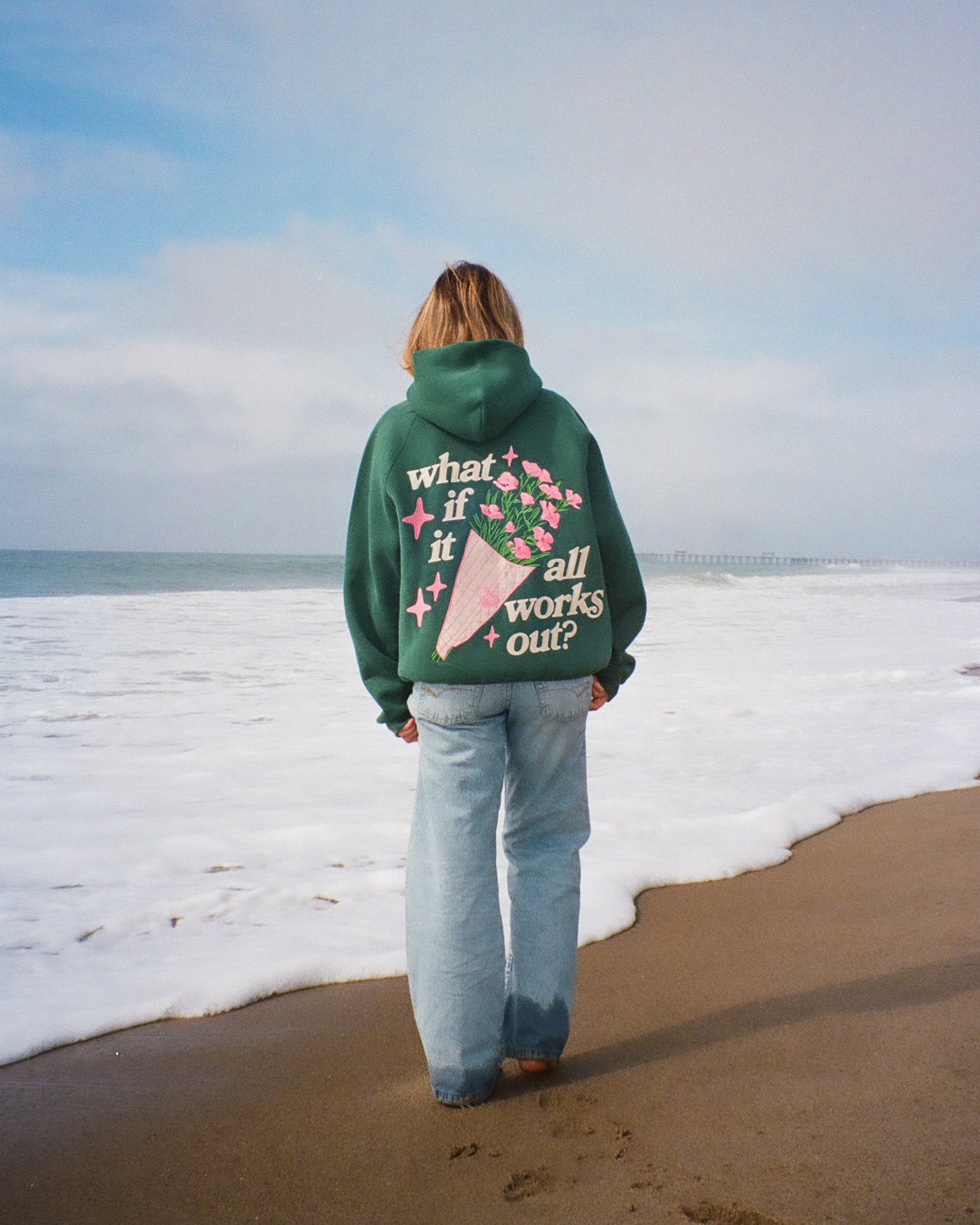 "What If" Oversized Lux Hoodie in Green