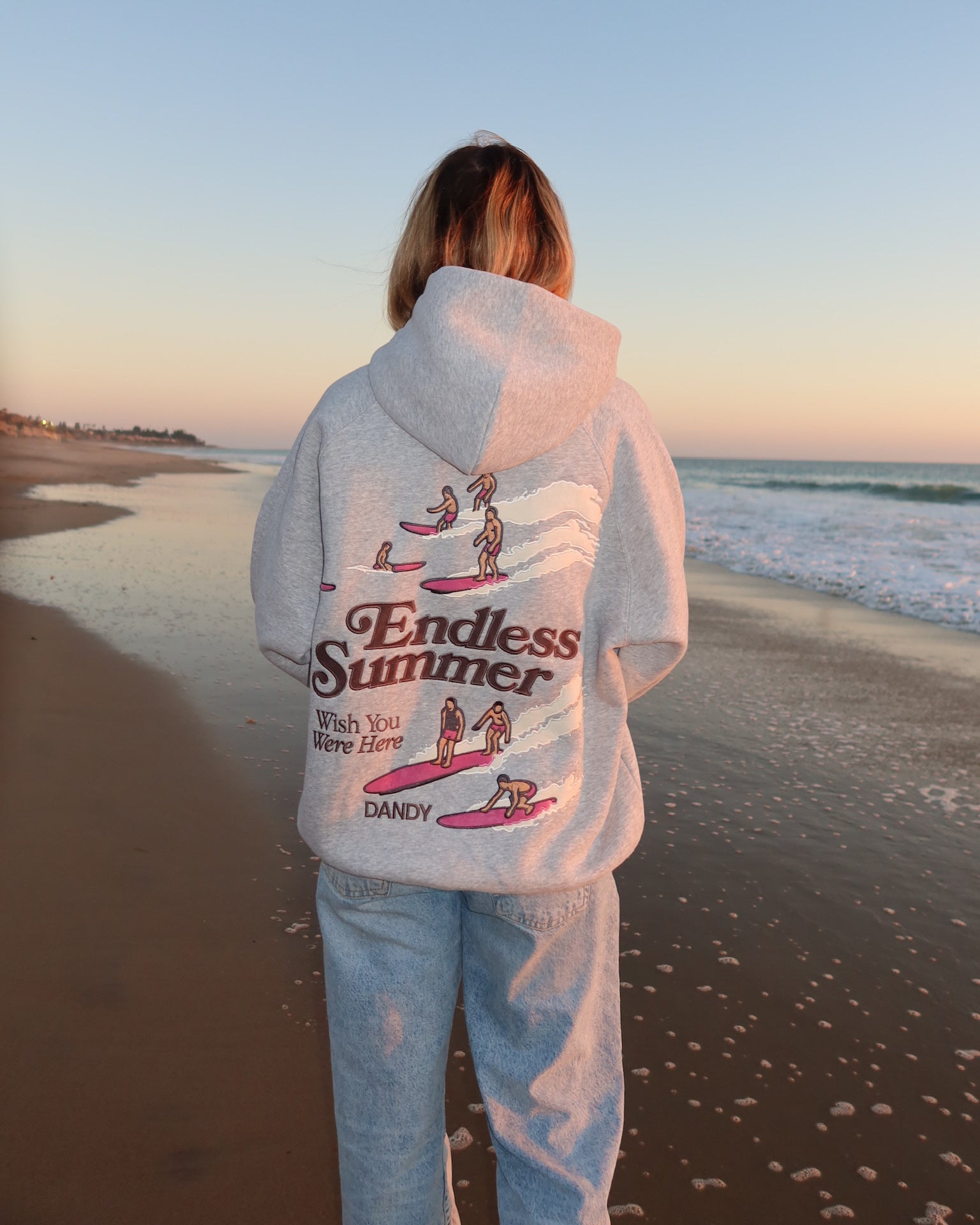 "Endless Summer" Oversized Lux Hoodie in Dark Heather