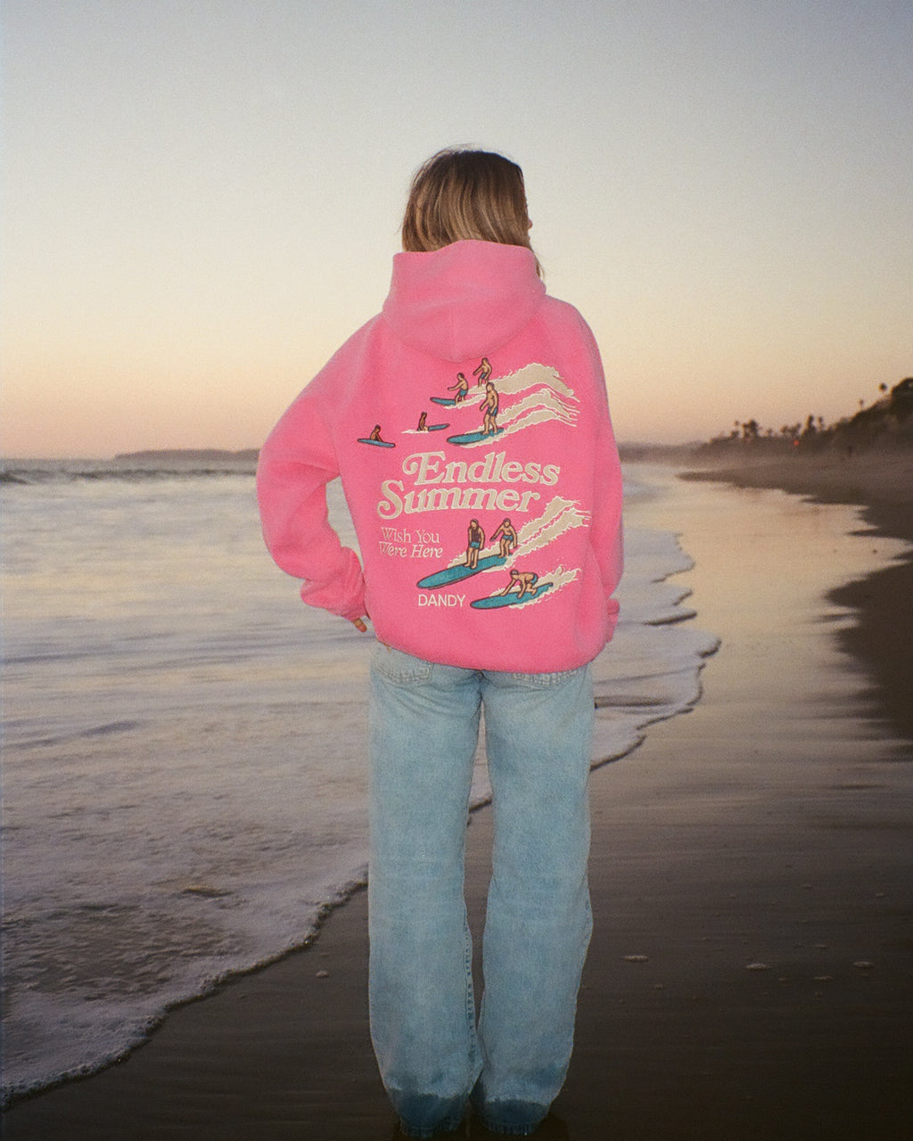 "Endless Summer" Oversized Lux Hoodie in Vintage Washed Pink