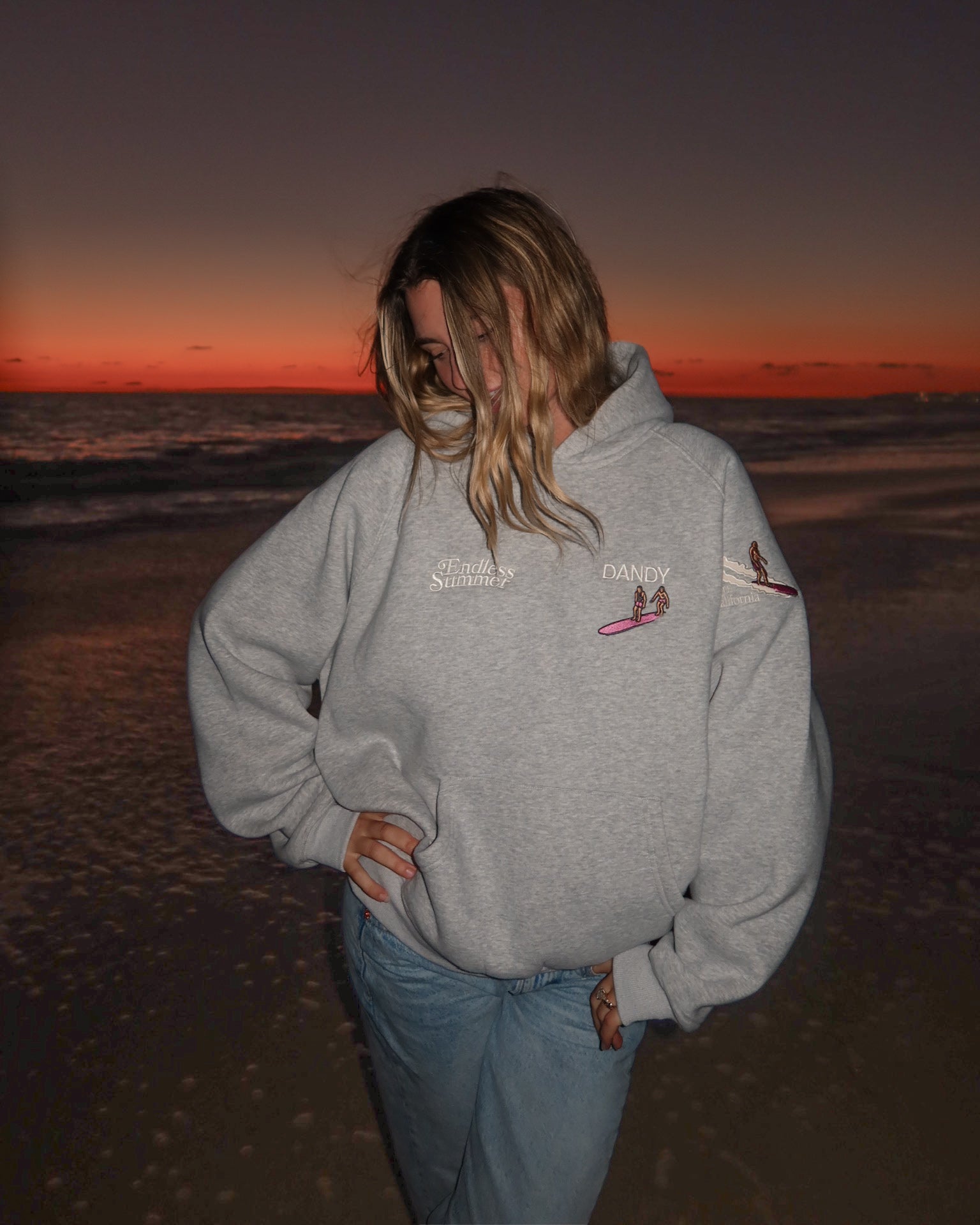 "Endless Summer" Oversized Lux Hoodie in Dark Heather