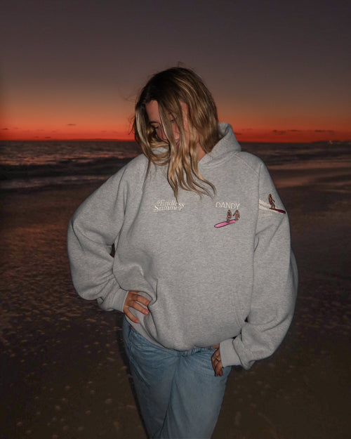 "Endless Summer" Oversized Lux Hoodie in Dark Heather