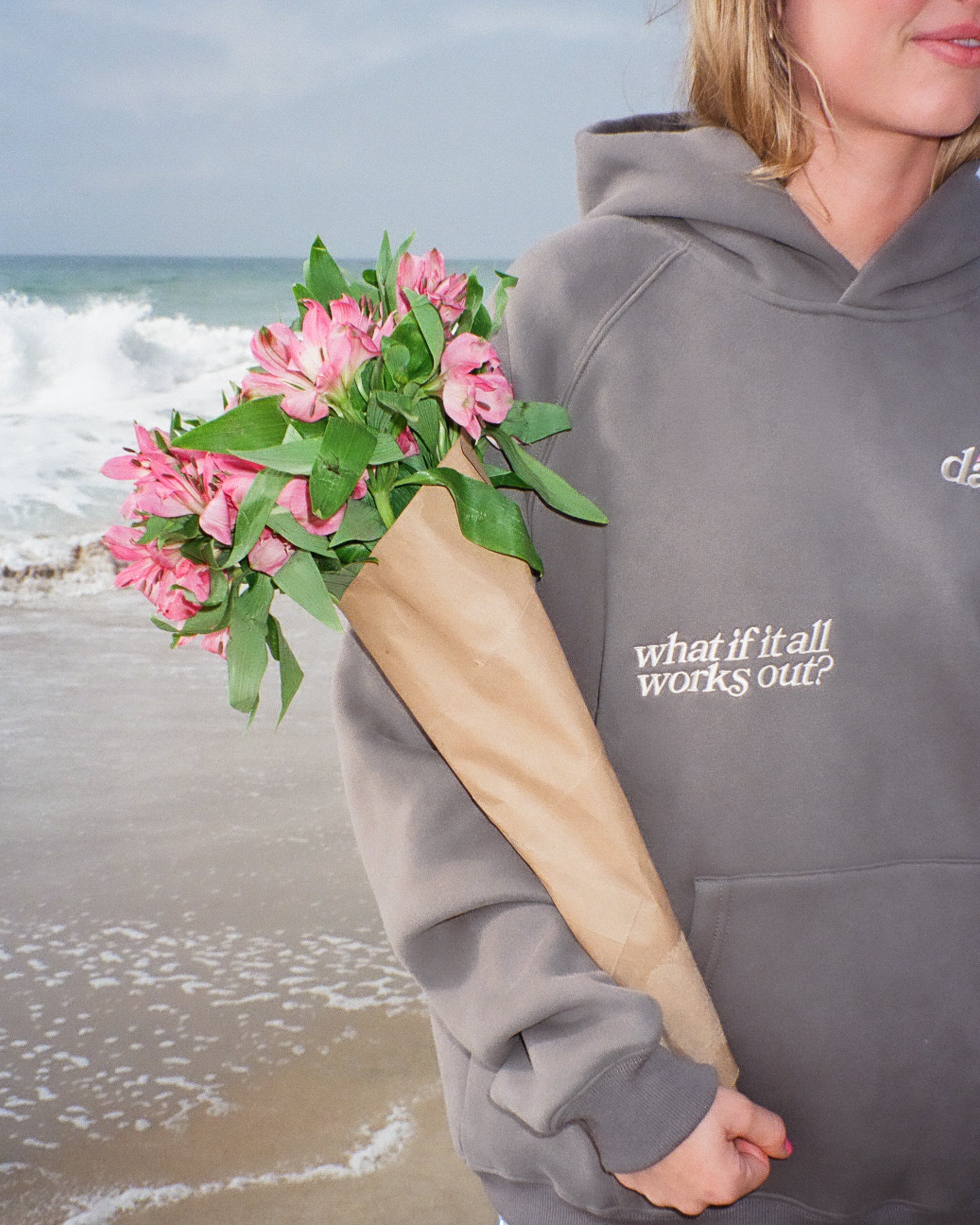 "What If" Oversized Lux Hoodie in Dark Gray