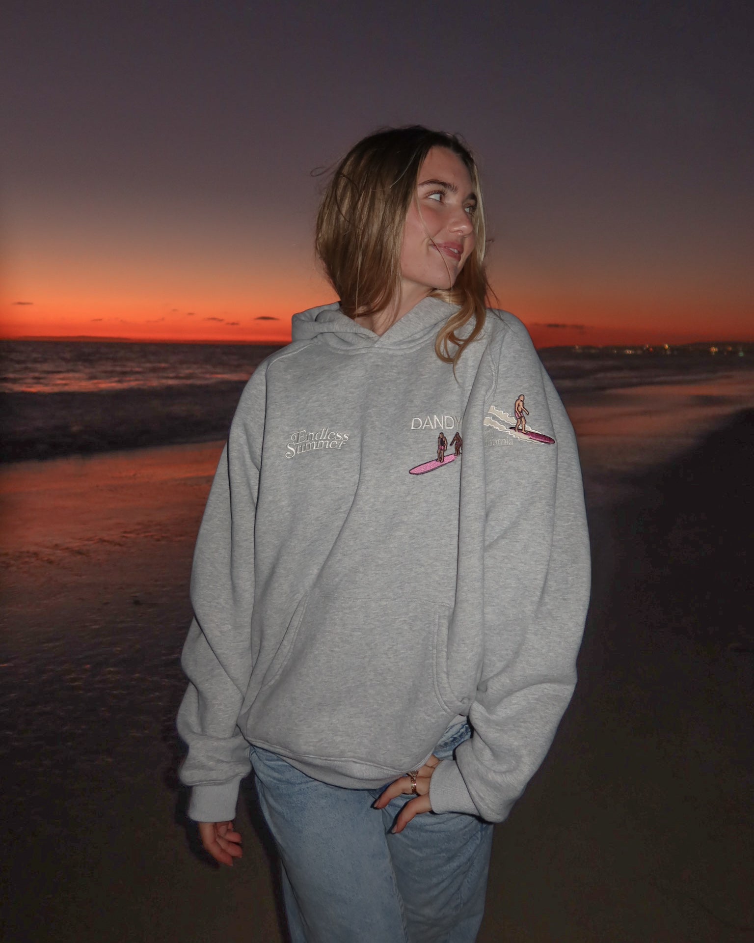 "Endless Summer" Oversized Lux Hoodie in Dark Heather