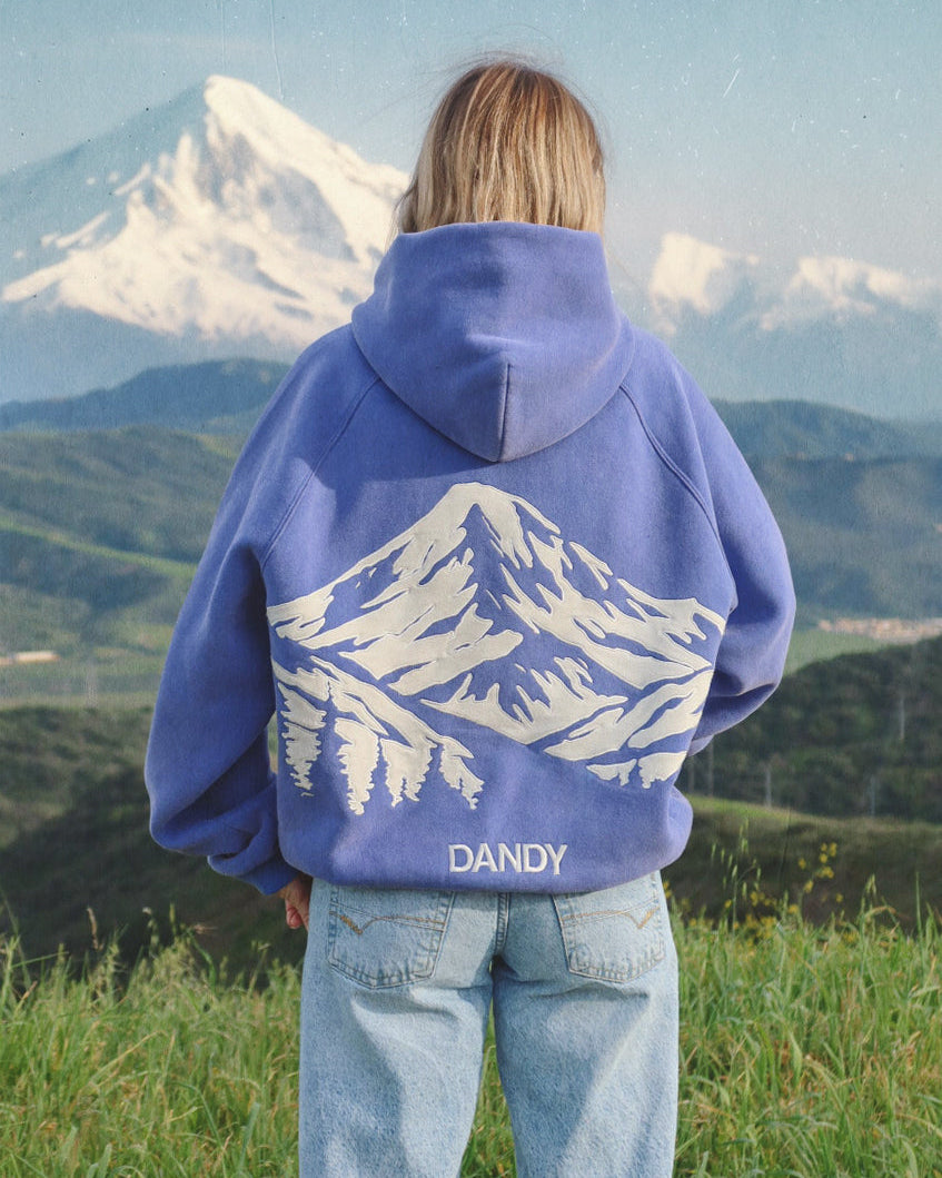 "Mountain" Oversized Lux Hoodie in Vintage Washed Blue