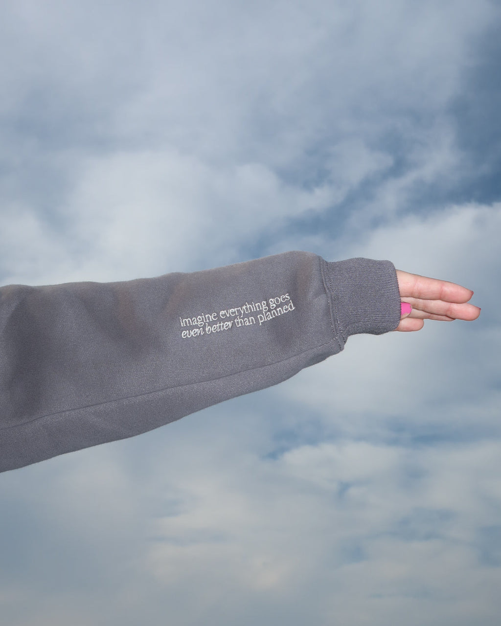 "What If" Oversized Lux Hoodie in Dark Gray