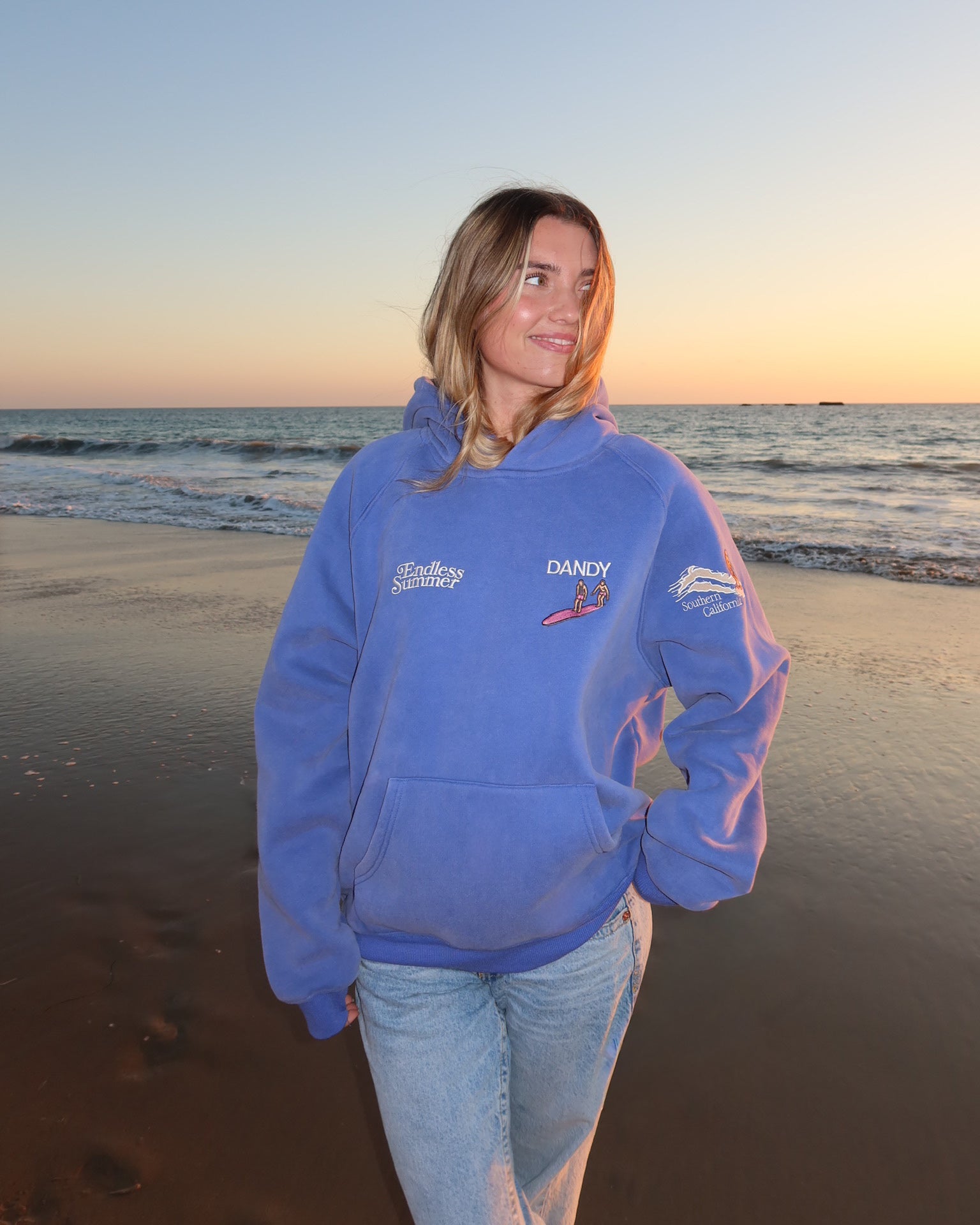 "Endless Summer" Oversized Lux Hoodie in Vintage Washed Blue