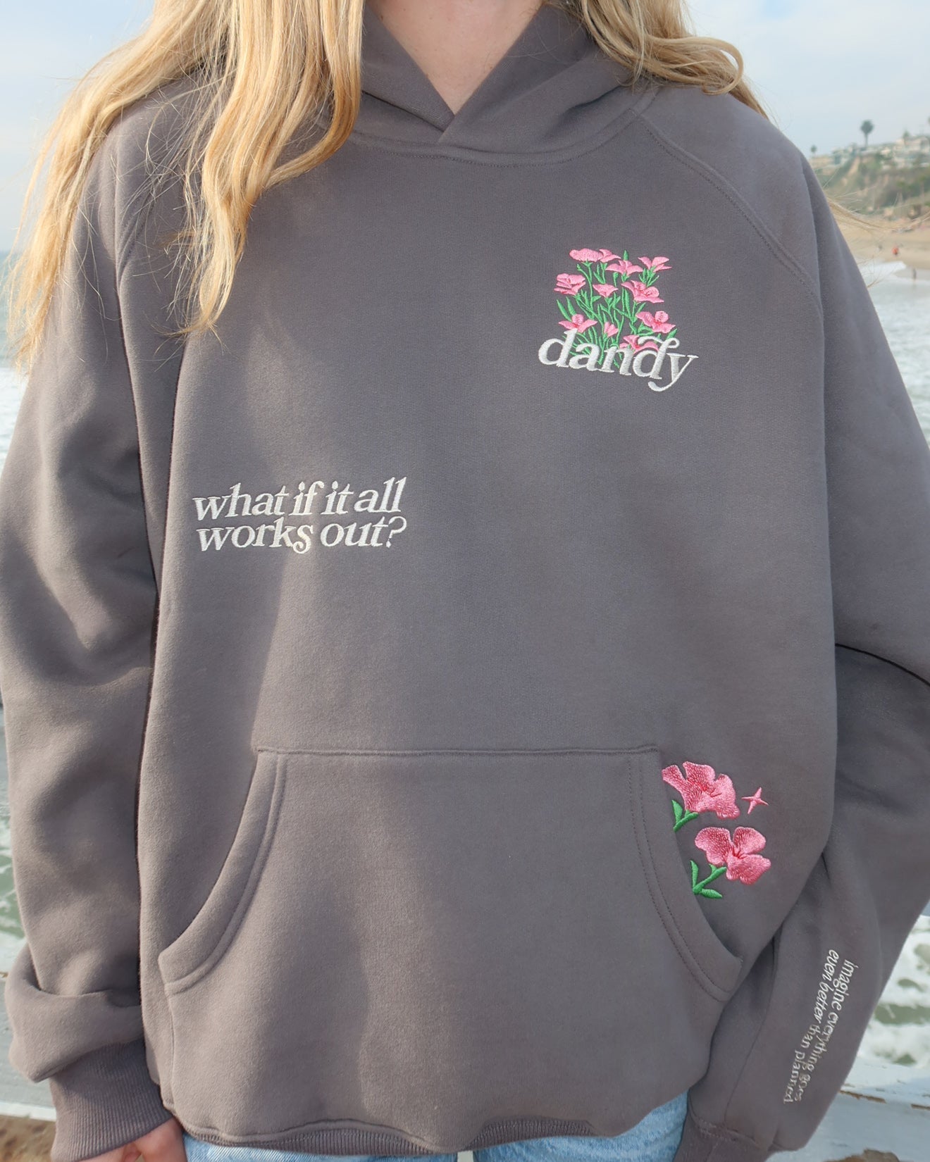 "What If" Oversized Lux Hoodie in Dark Gray