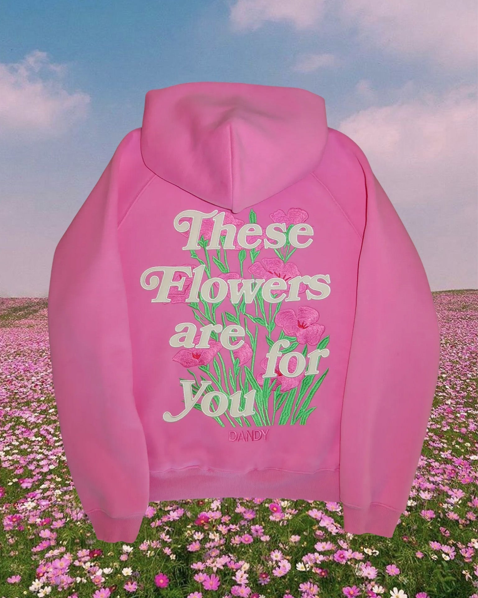 "These Flowers" Oversized Lux Hoodie in Pink