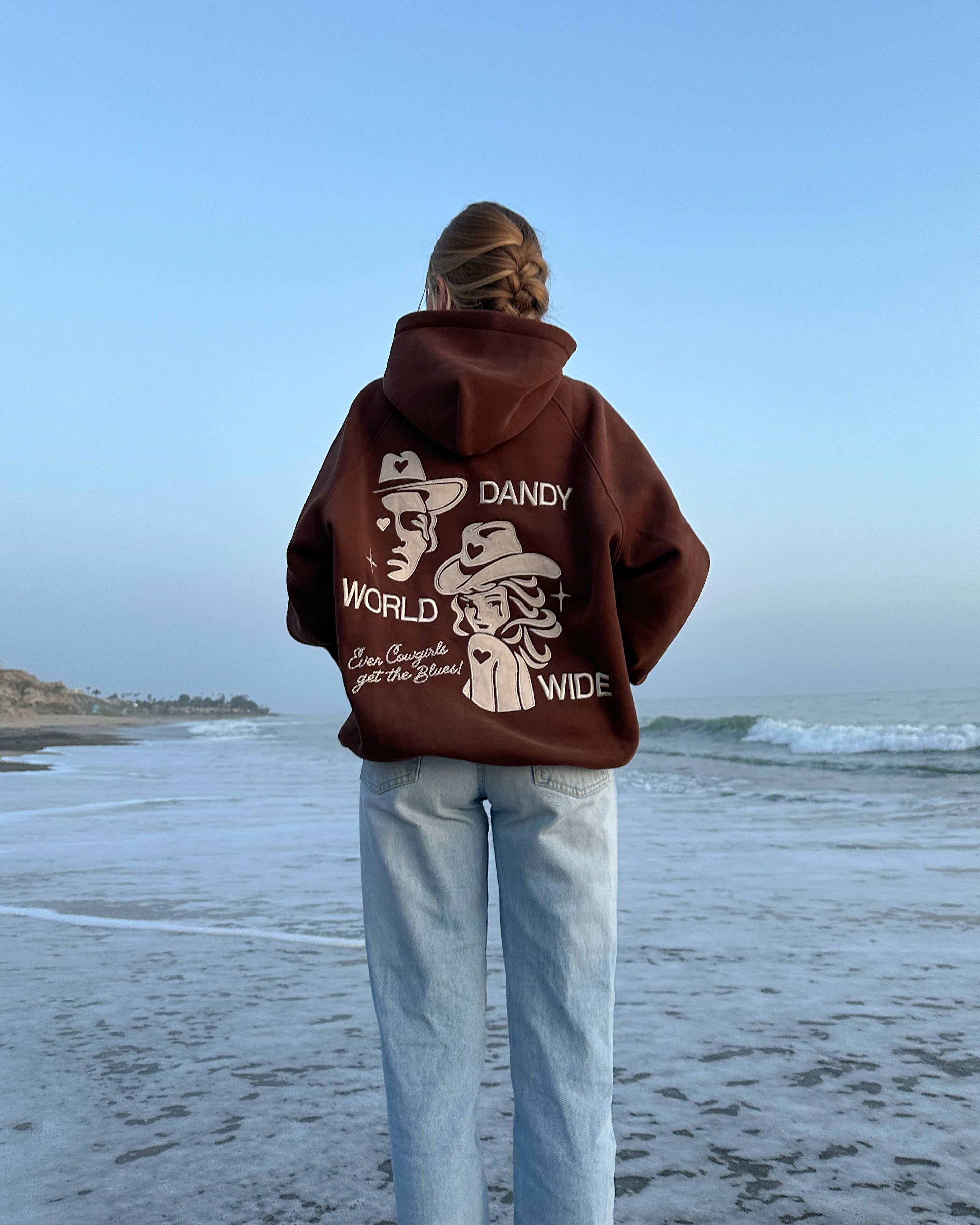 "Cowgirl" Oversized Lux Hoodie in Brown
