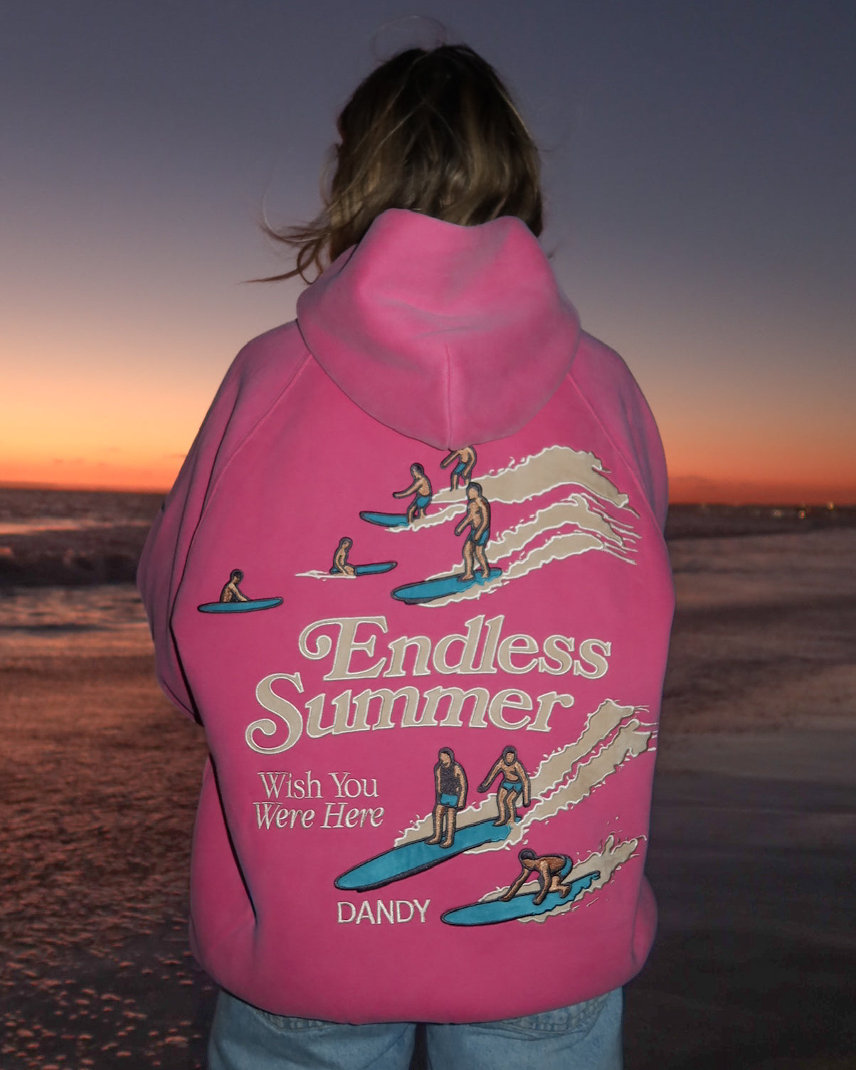 "Endless Summer" Oversized Lux Hoodie in Vintage Washed Pink