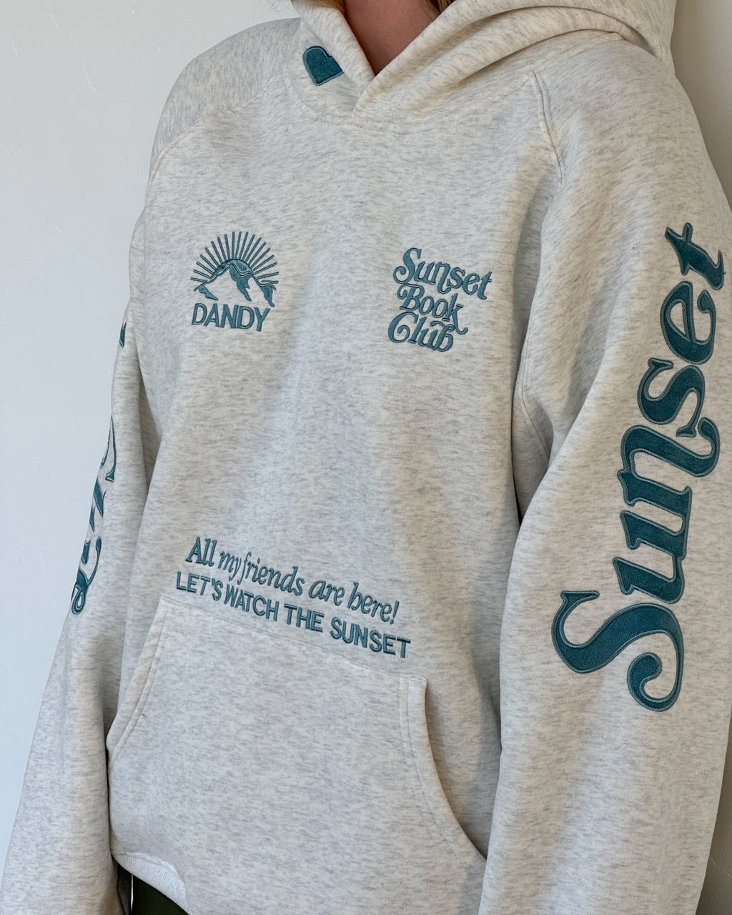 "Book Club" Oversized Lux Hoodie in Heather Gray and Blue