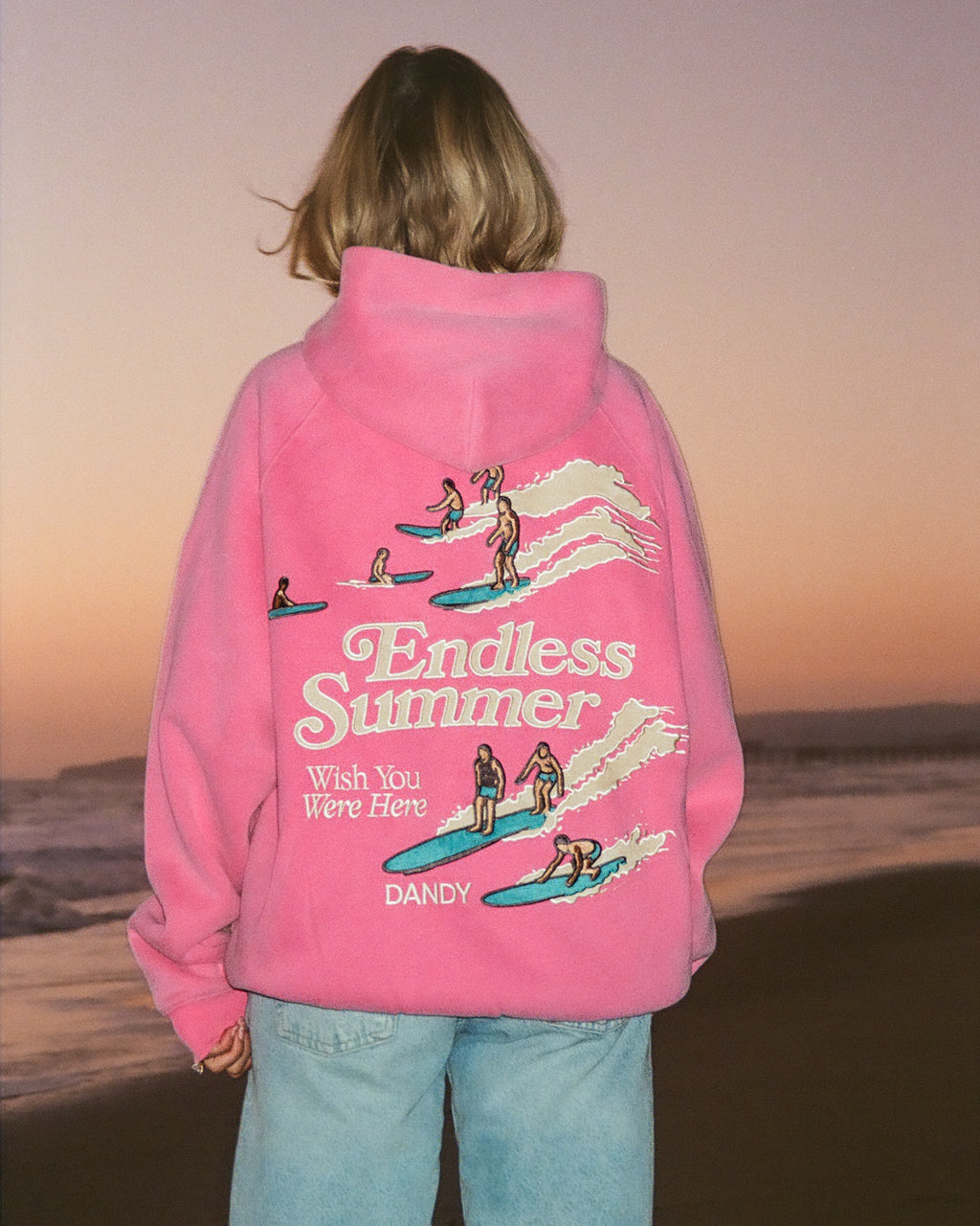 "Endless Summer" Oversized Lux Hoodie in Vintage Washed Pink