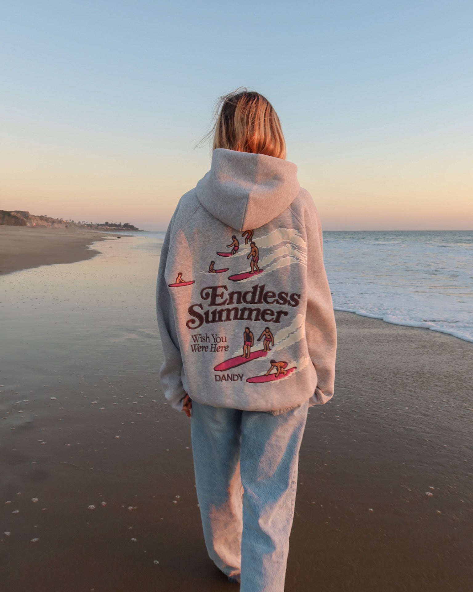 "Endless Summer" Oversized Lux Hoodie in Dark Heather
