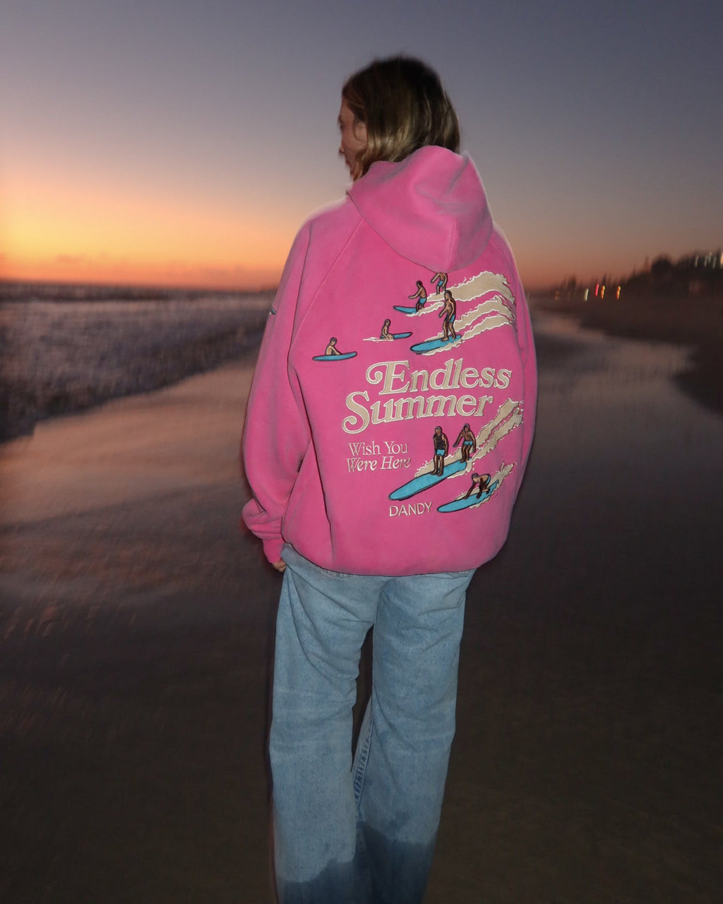"Endless Summer" Oversized Lux Hoodie in Vintage Washed Pink