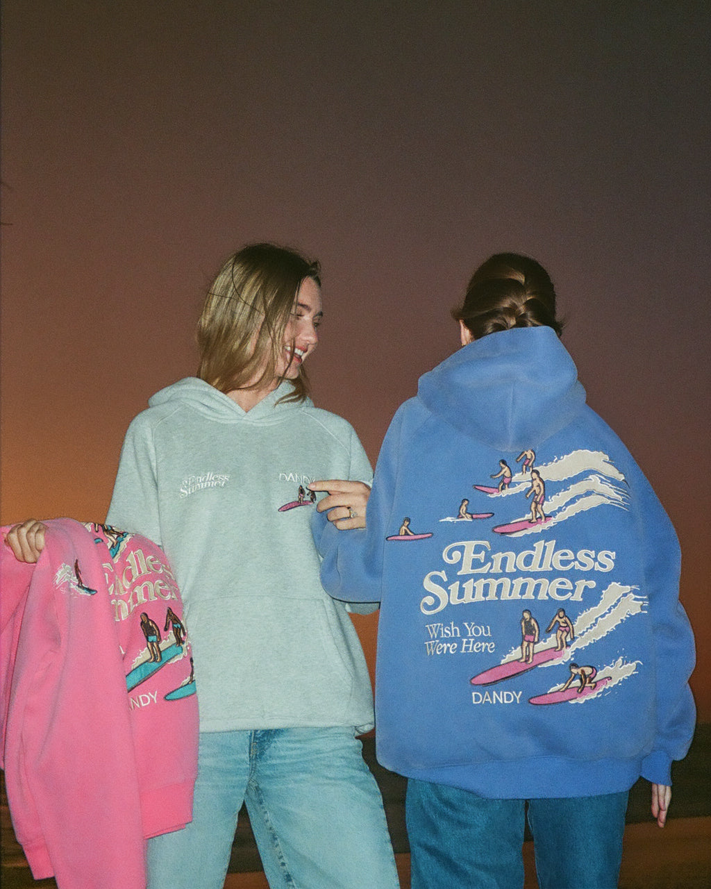 "Endless Summer" Oversized Lux Hoodie in Vintage Washed Blue