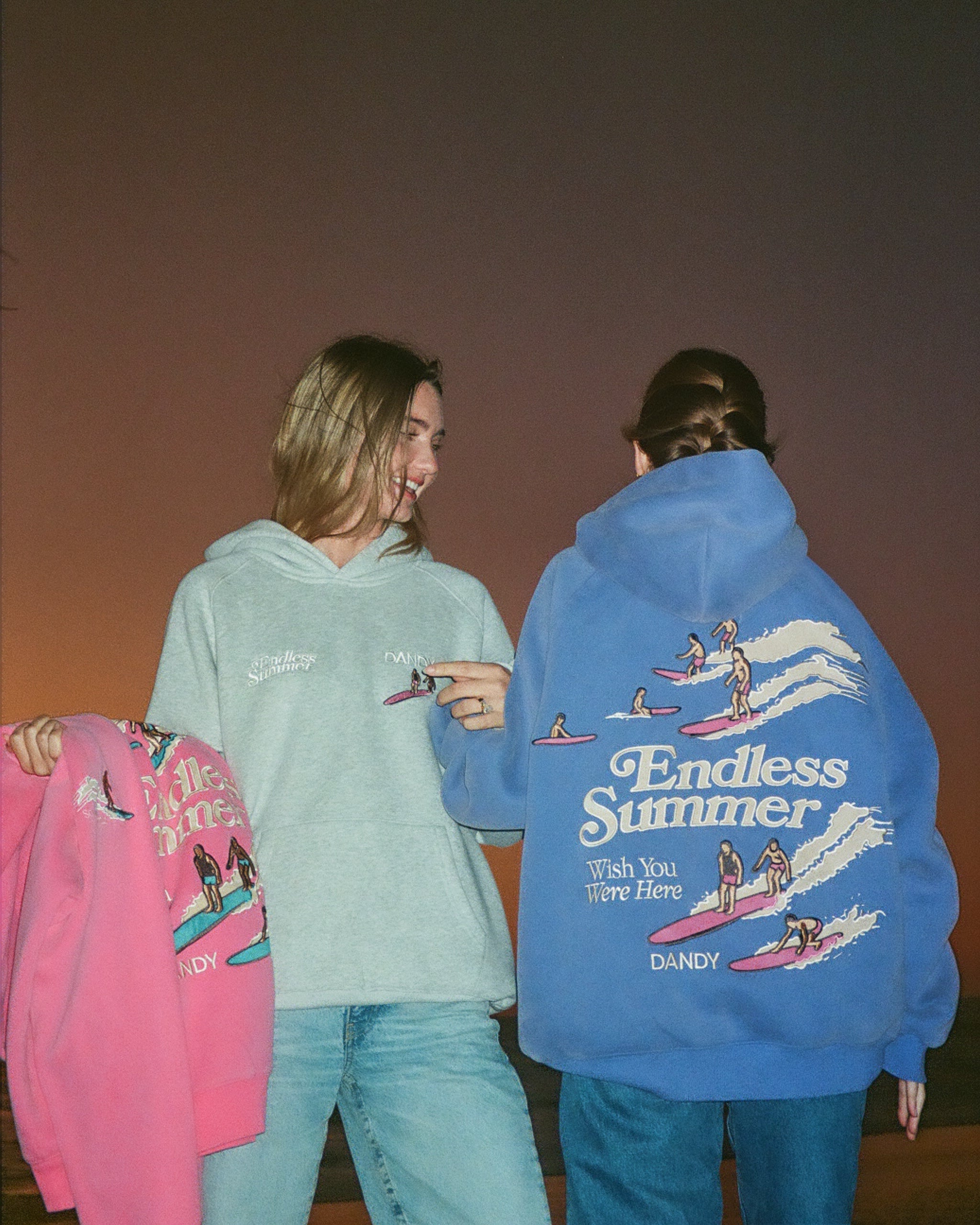 "Endless Summer" Oversized Lux Hoodie in Vintage Washed Blue