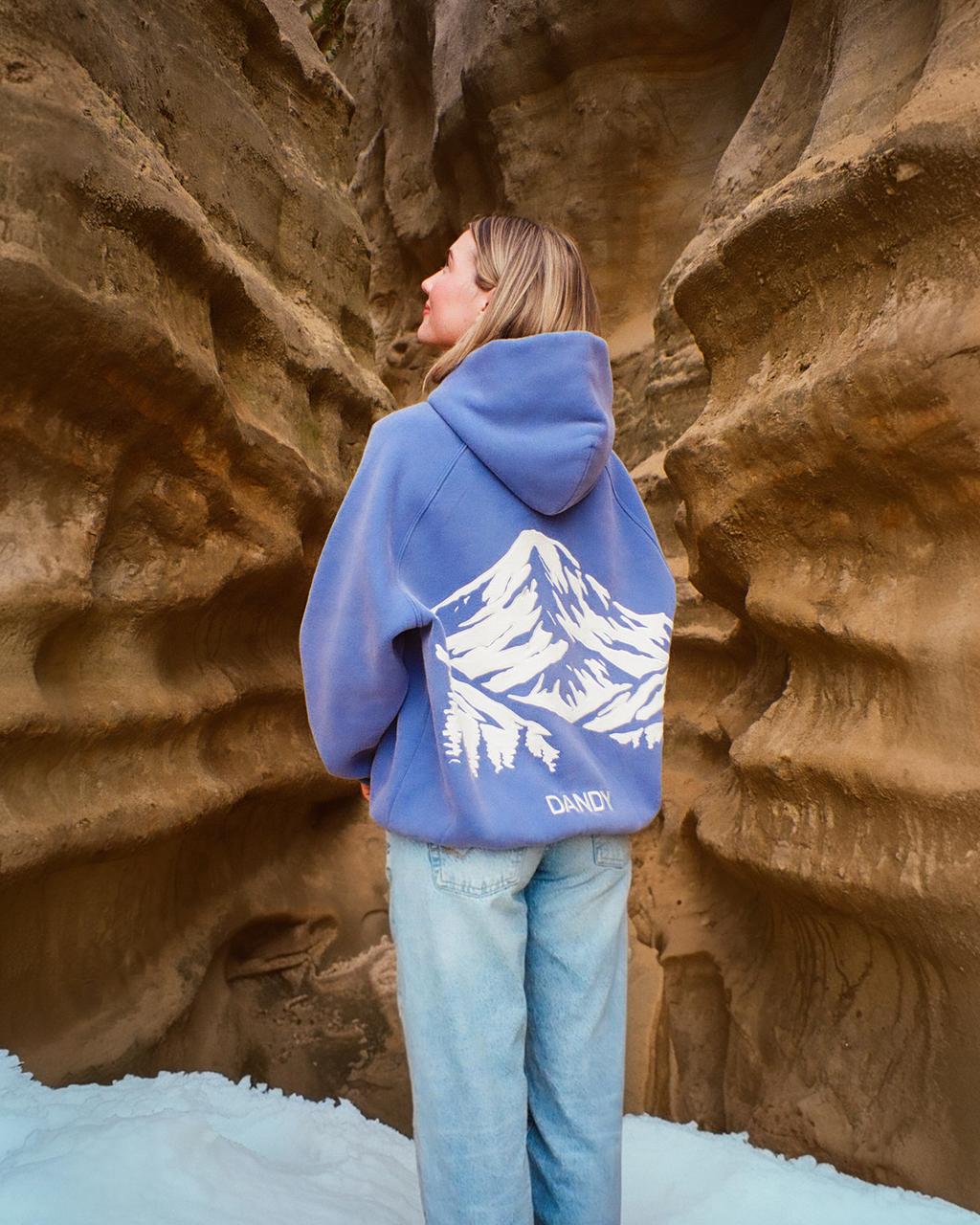 "Mountain" Oversized Lux Hoodie in Vintage Washed Blue