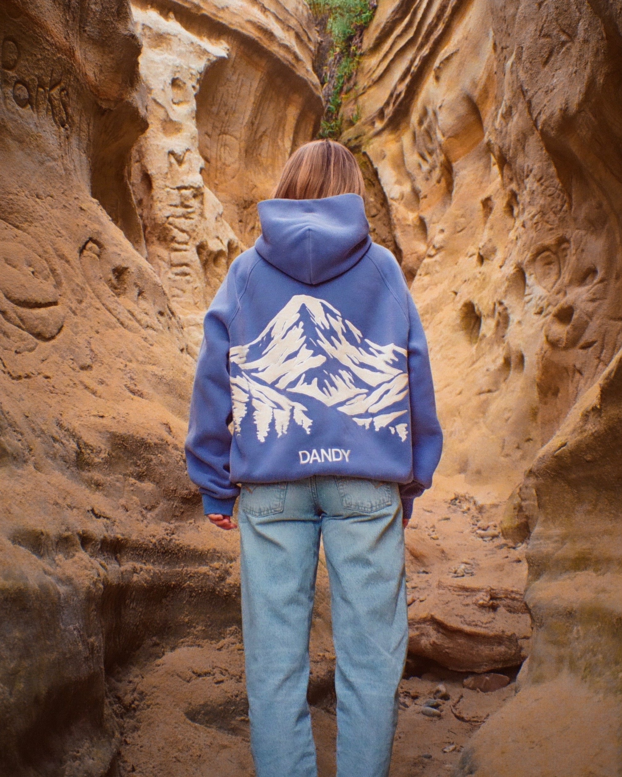 "Mountain" Oversized Lux Hoodie in Vintage Washed Blue