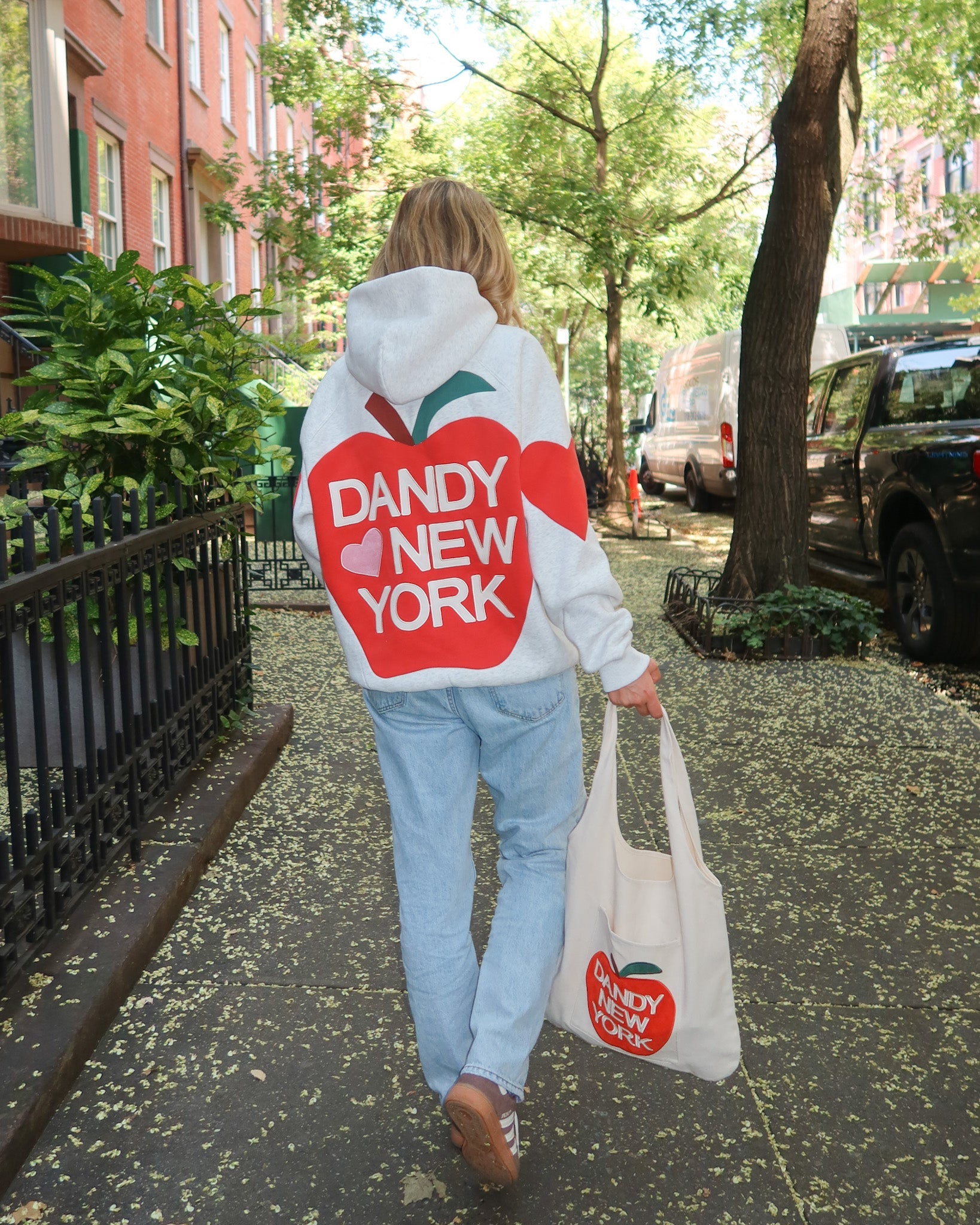"Big Apple" Oversized Lux Hoodie in Heather Gray