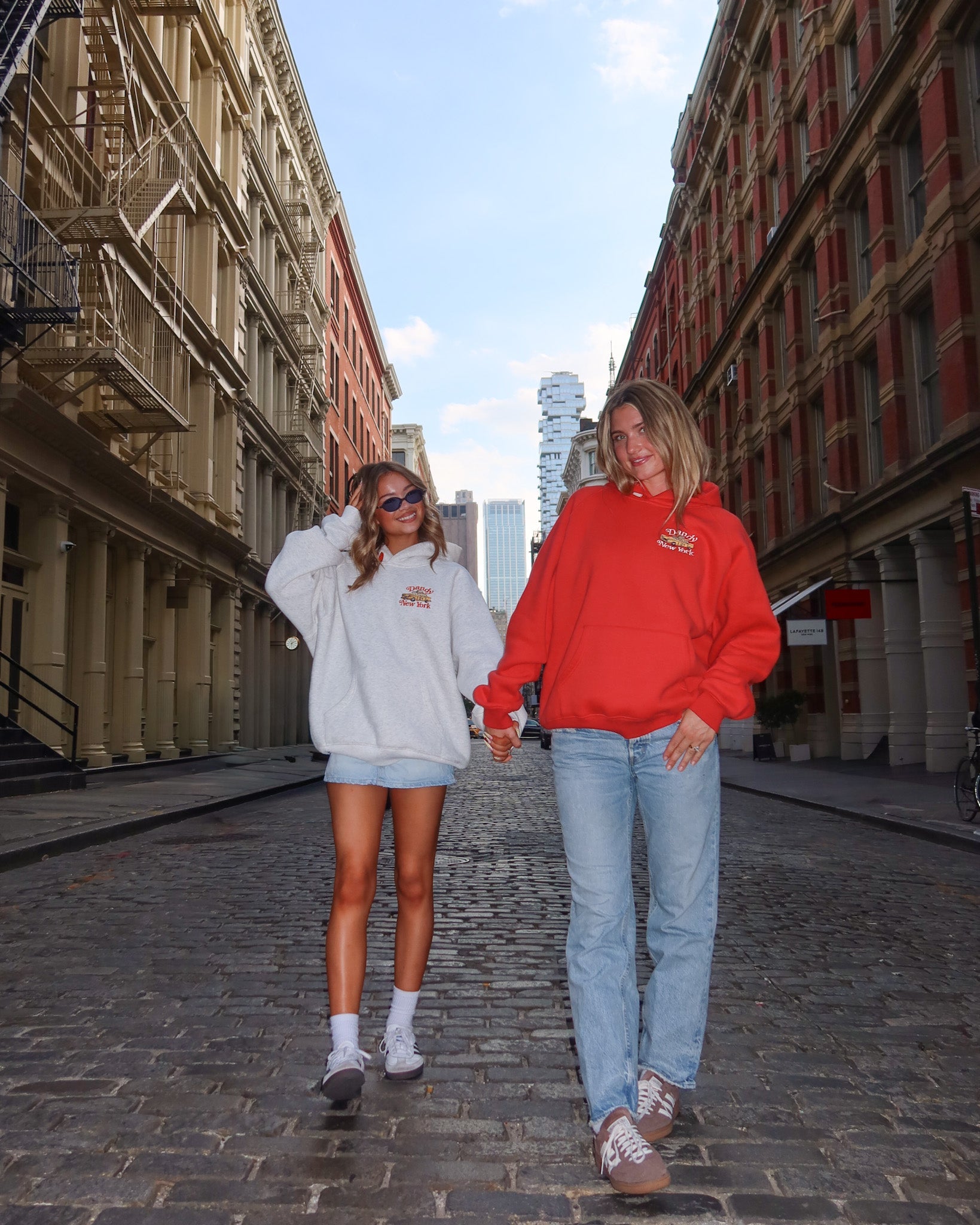 "New York" Oversized Lux Hoodie in Red
