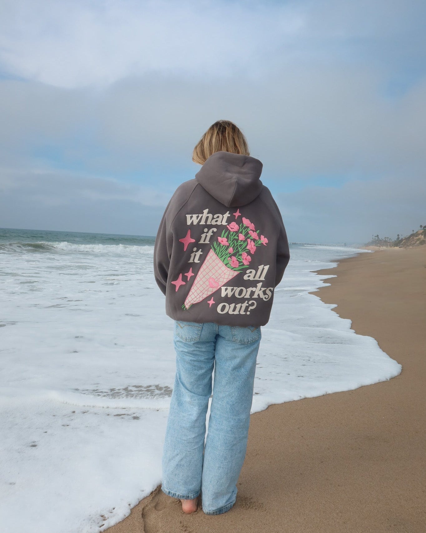 "What If" Oversized Lux Hoodie in Dark Gray