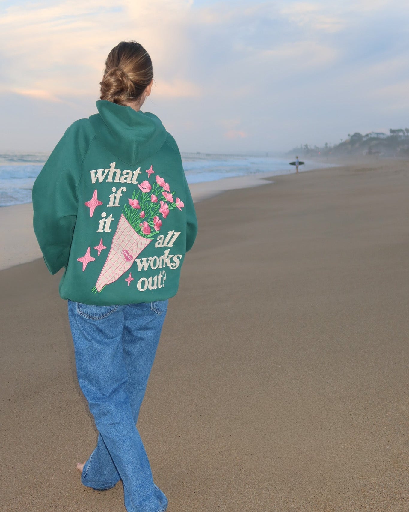 "What If" Oversized Lux Hoodie in Green