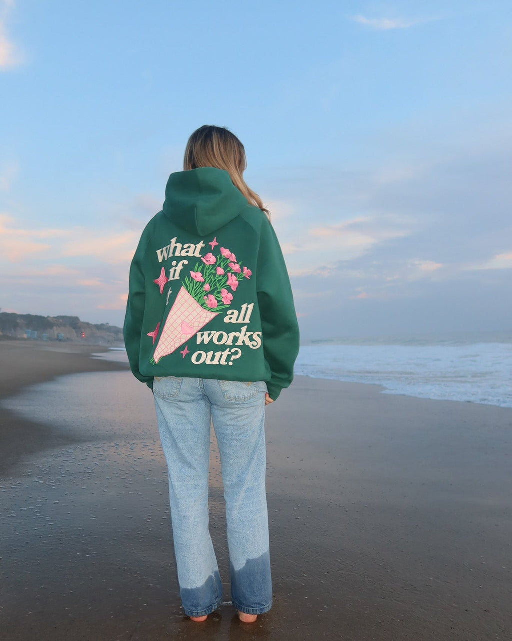 "What If" Oversized Lux Hoodie in Green