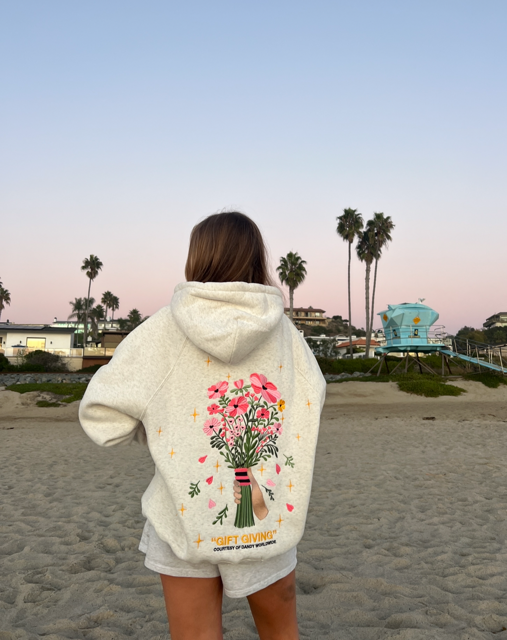 "Gift Giving" Oversized Lux Hoodie in Heather Gray