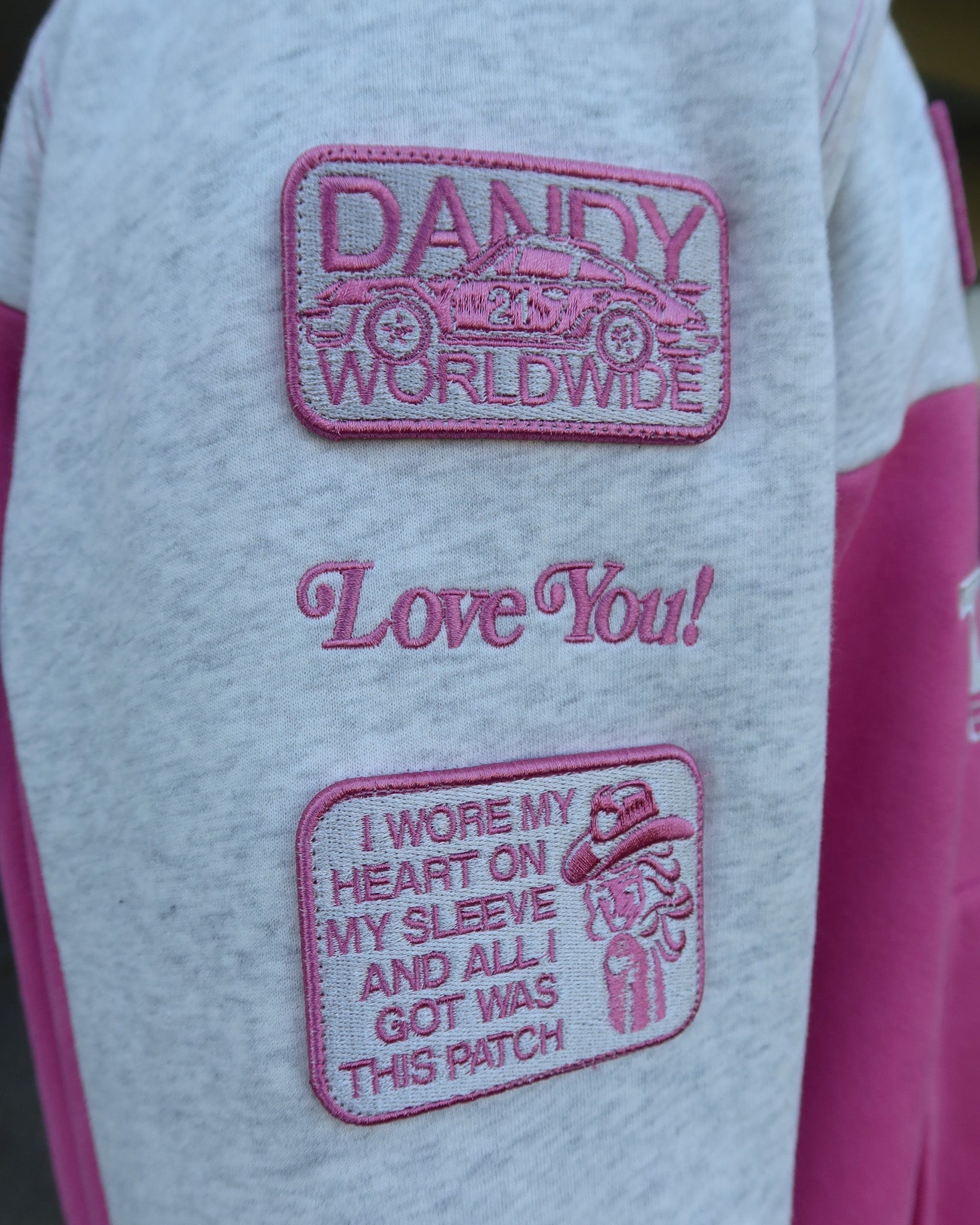 "Racing Heart" Oversized Lux Hoodie in Pink