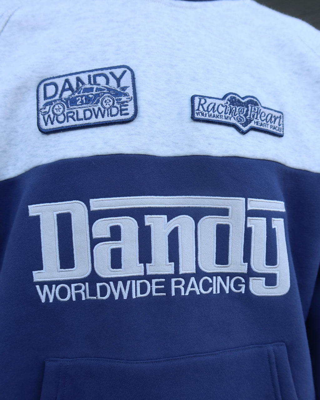 "Racing Heart" Oversized Lux Hoodie in Blue