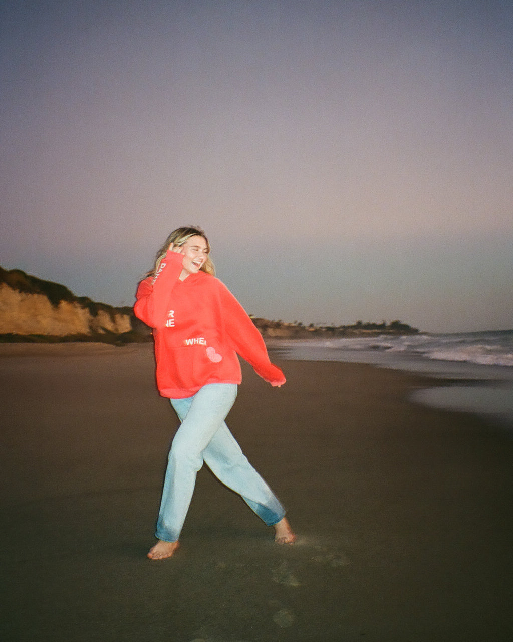 "All my Friends" Oversized Lux Hoodie in Red