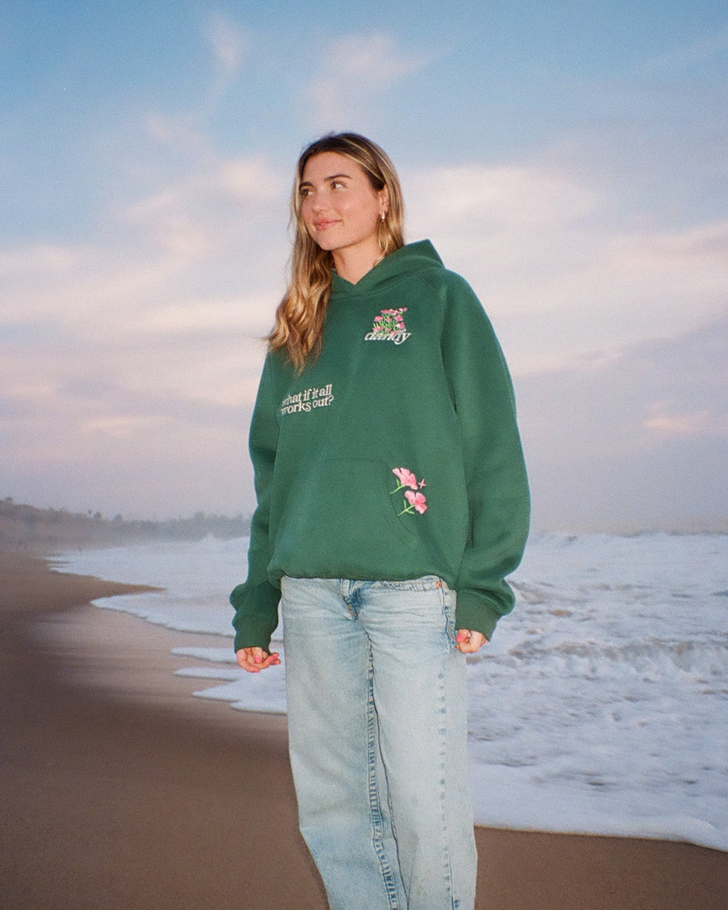 "What If" Oversized Lux Hoodie in Green