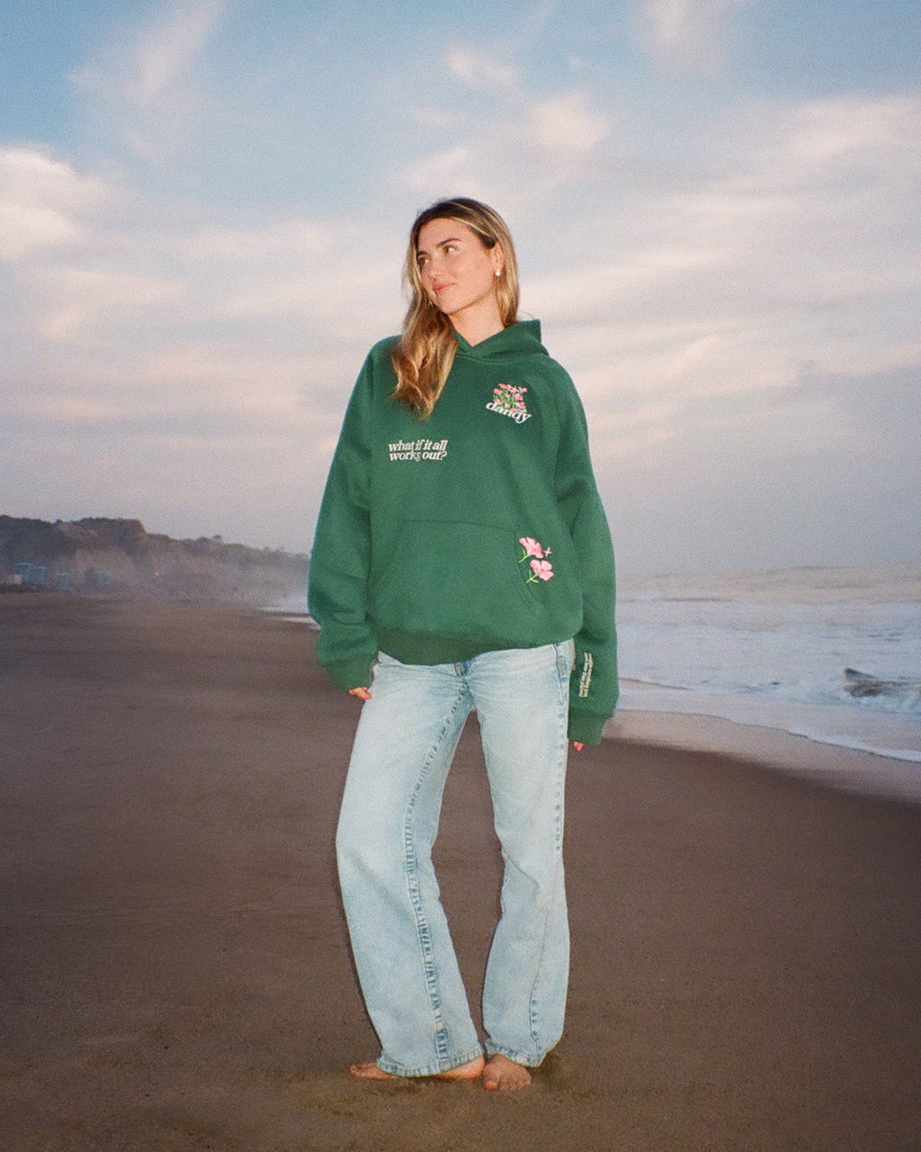 "What If" Oversized Lux Hoodie in Green