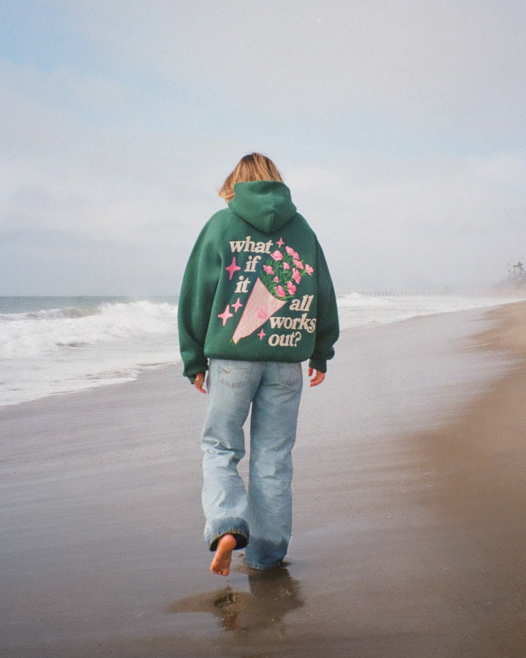 "What If" Oversized Lux Hoodie in Green