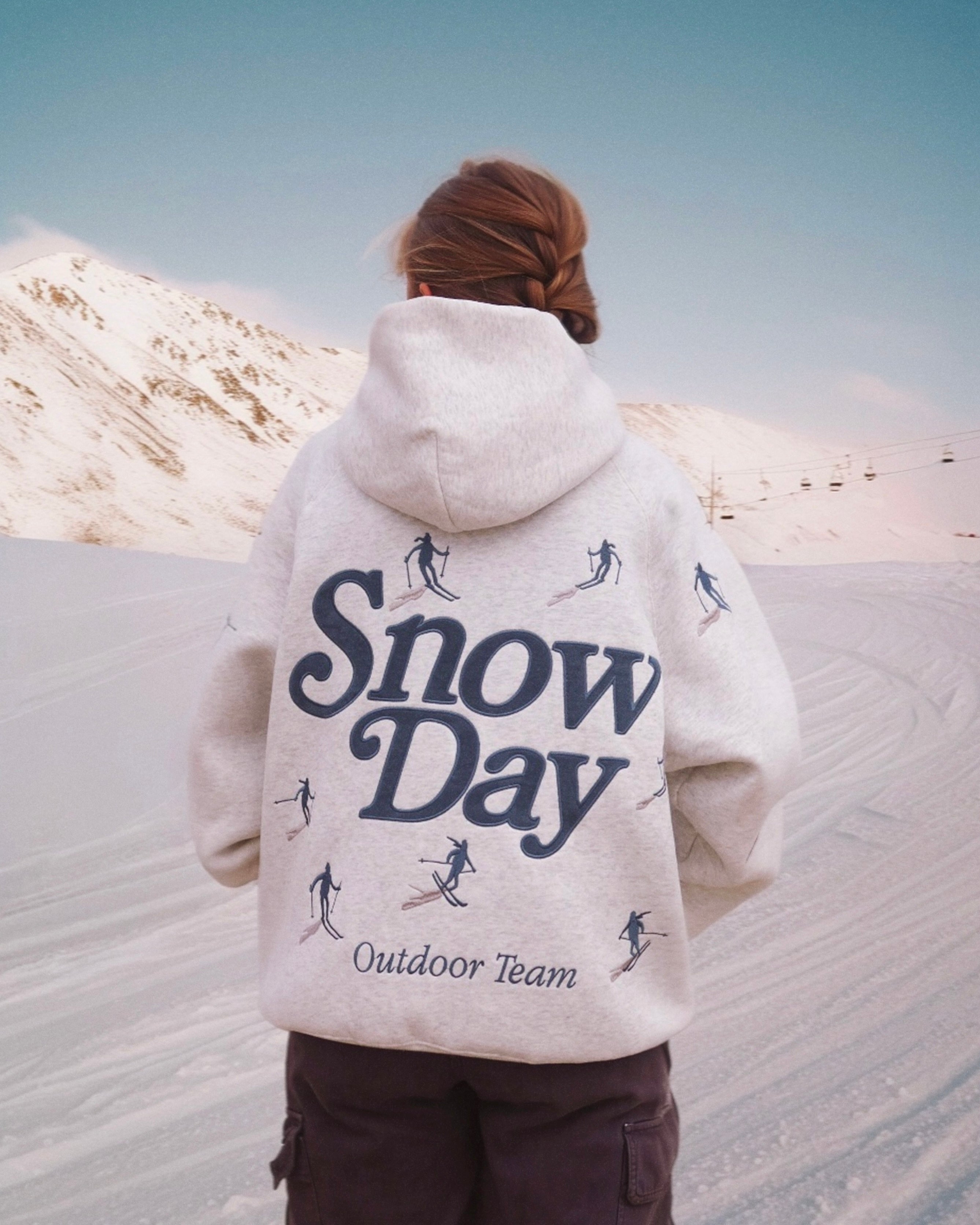 "Snow Day" Oversized Lux Hoodie in Heather Gray