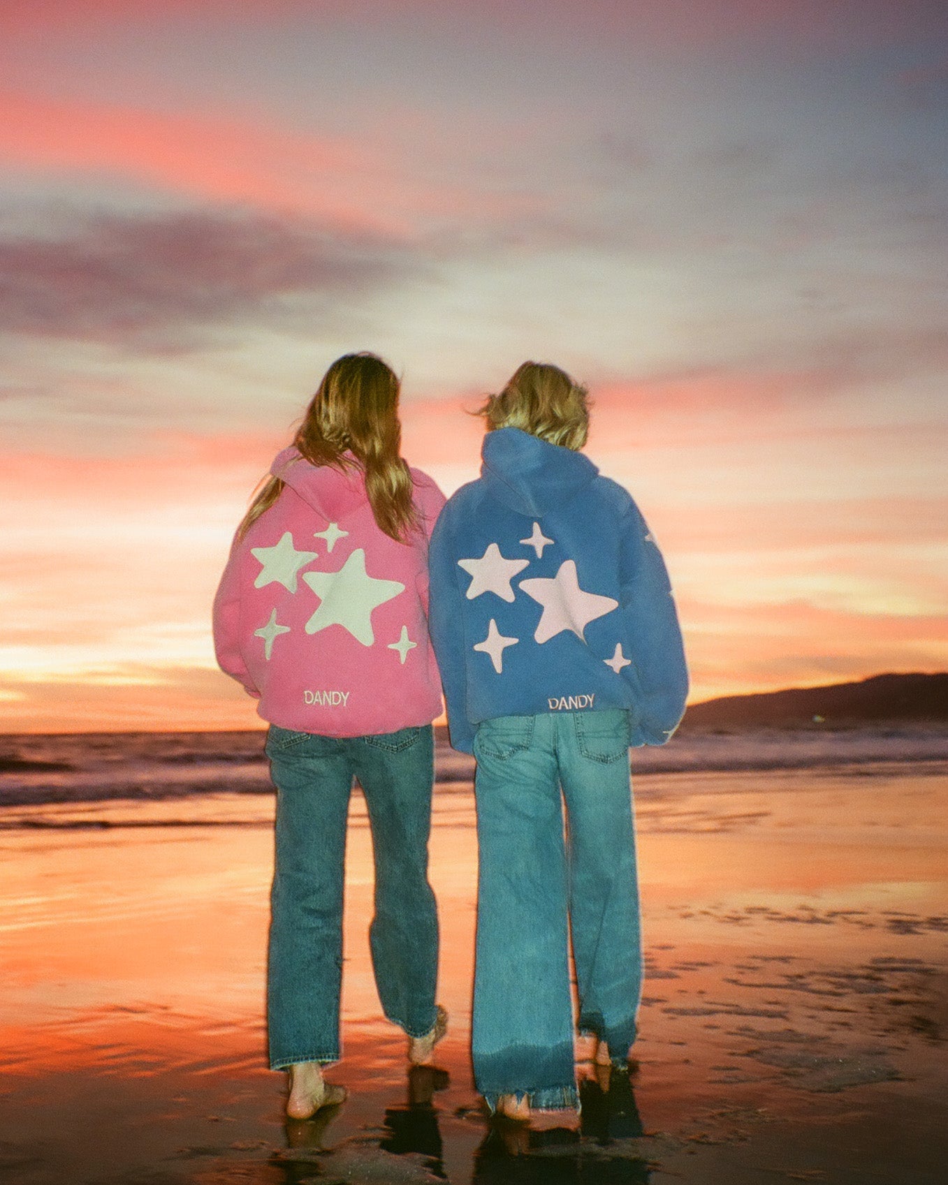 "Lucky Stars" Oversized Lux Hoodie in Vintage Washed Blue