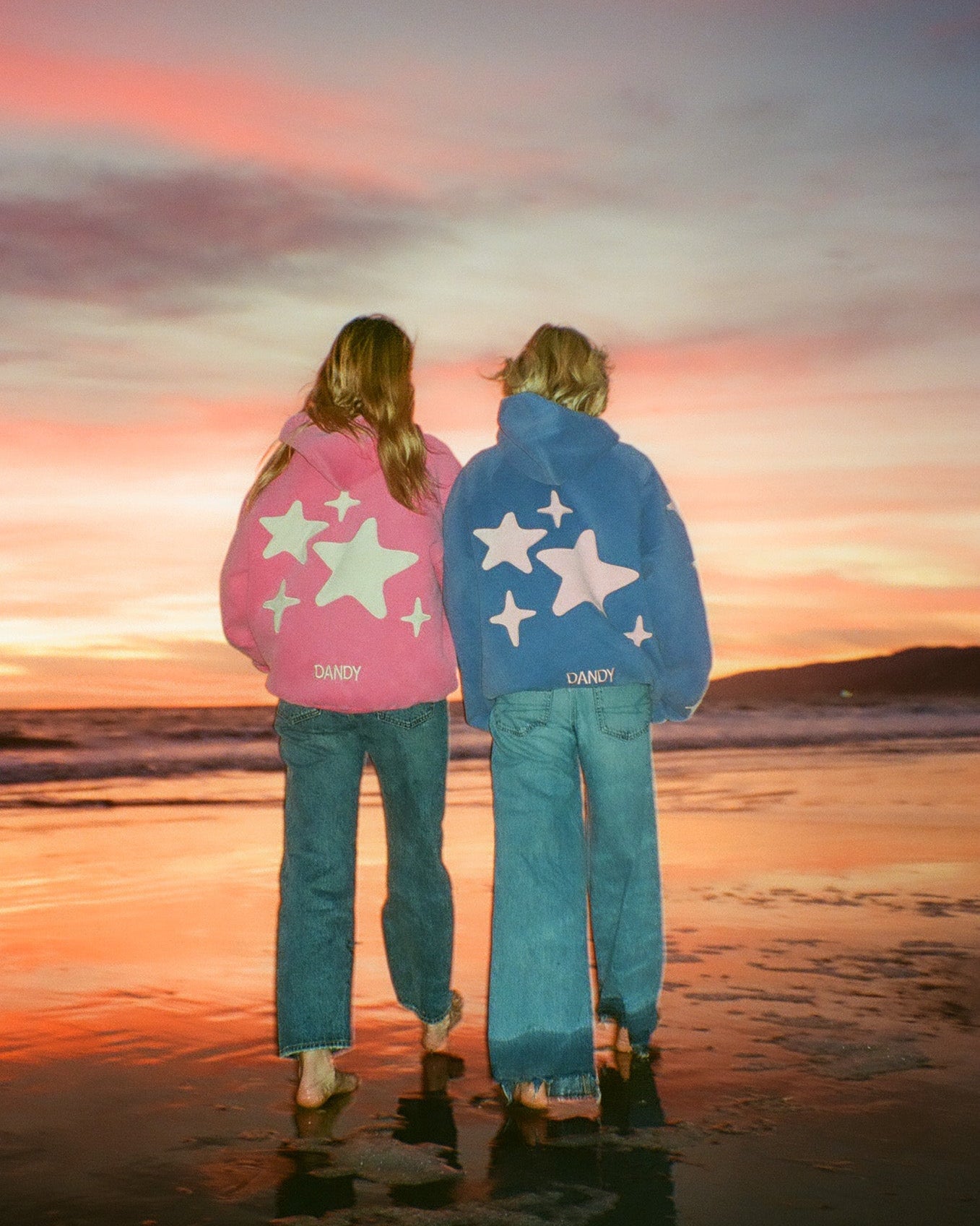"Lucky Stars" Oversized Lux Hoodie in Vintage Washed Pink