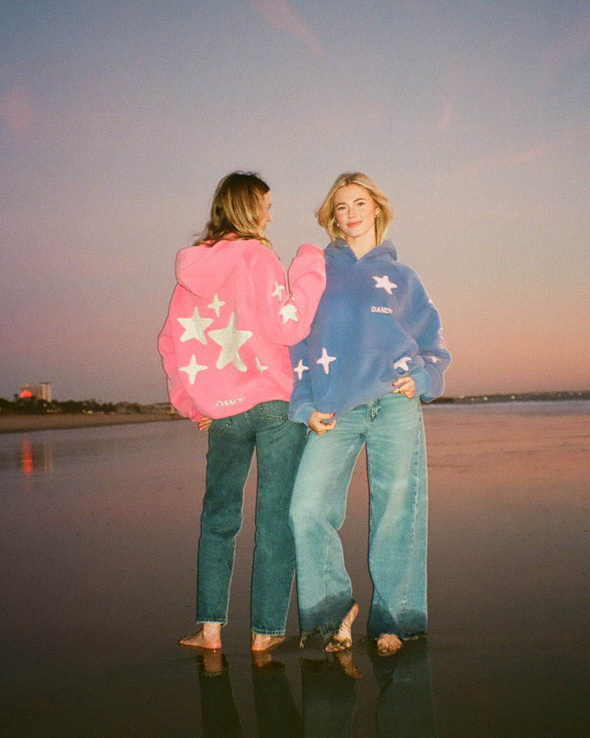 "Lucky Stars" Oversized Lux Hoodie in Vintage Washed Blue