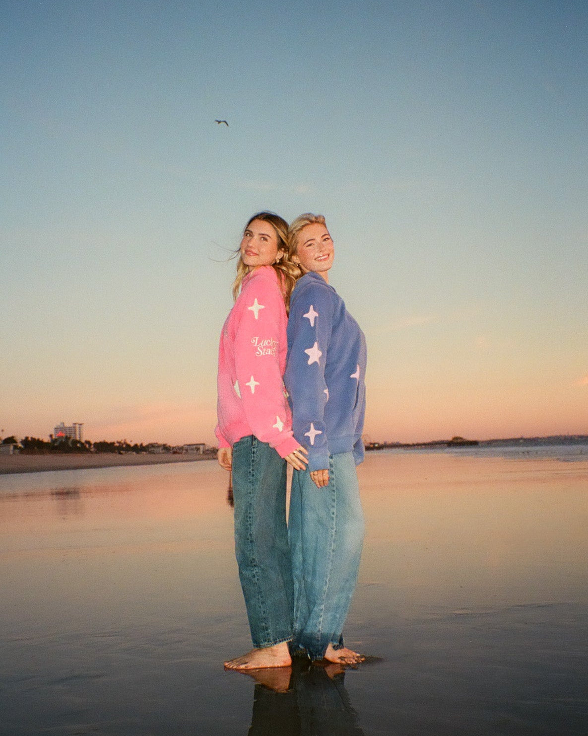 "Lucky Stars" Oversized Lux Hoodie in Vintage Washed Blue