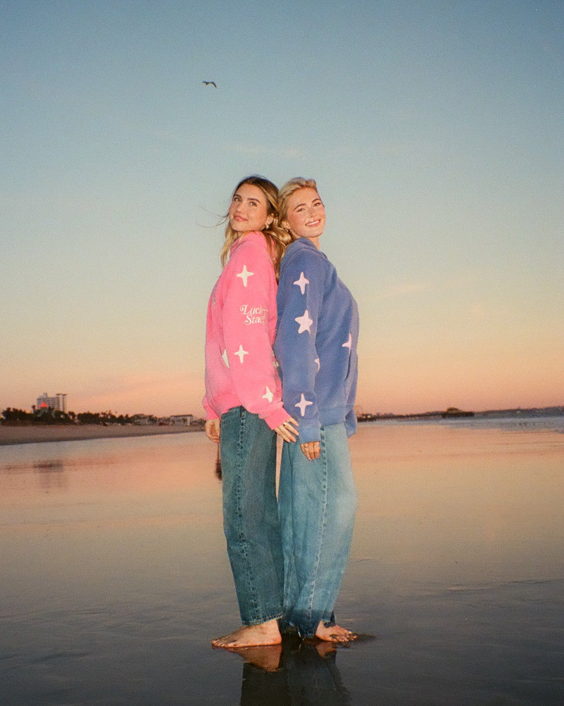 "Lucky Stars" Oversized Lux Hoodie in Vintage Washed Pink