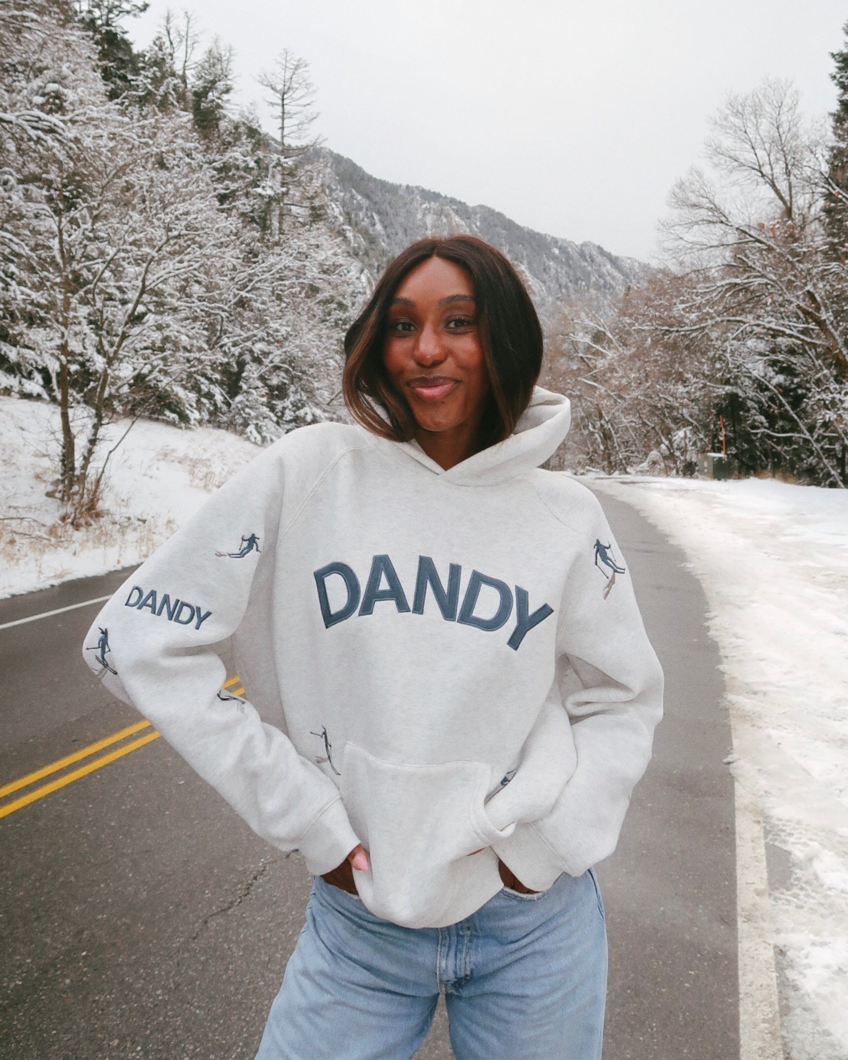 "Snow Day" Oversized Lux Hoodie in Heather Gray