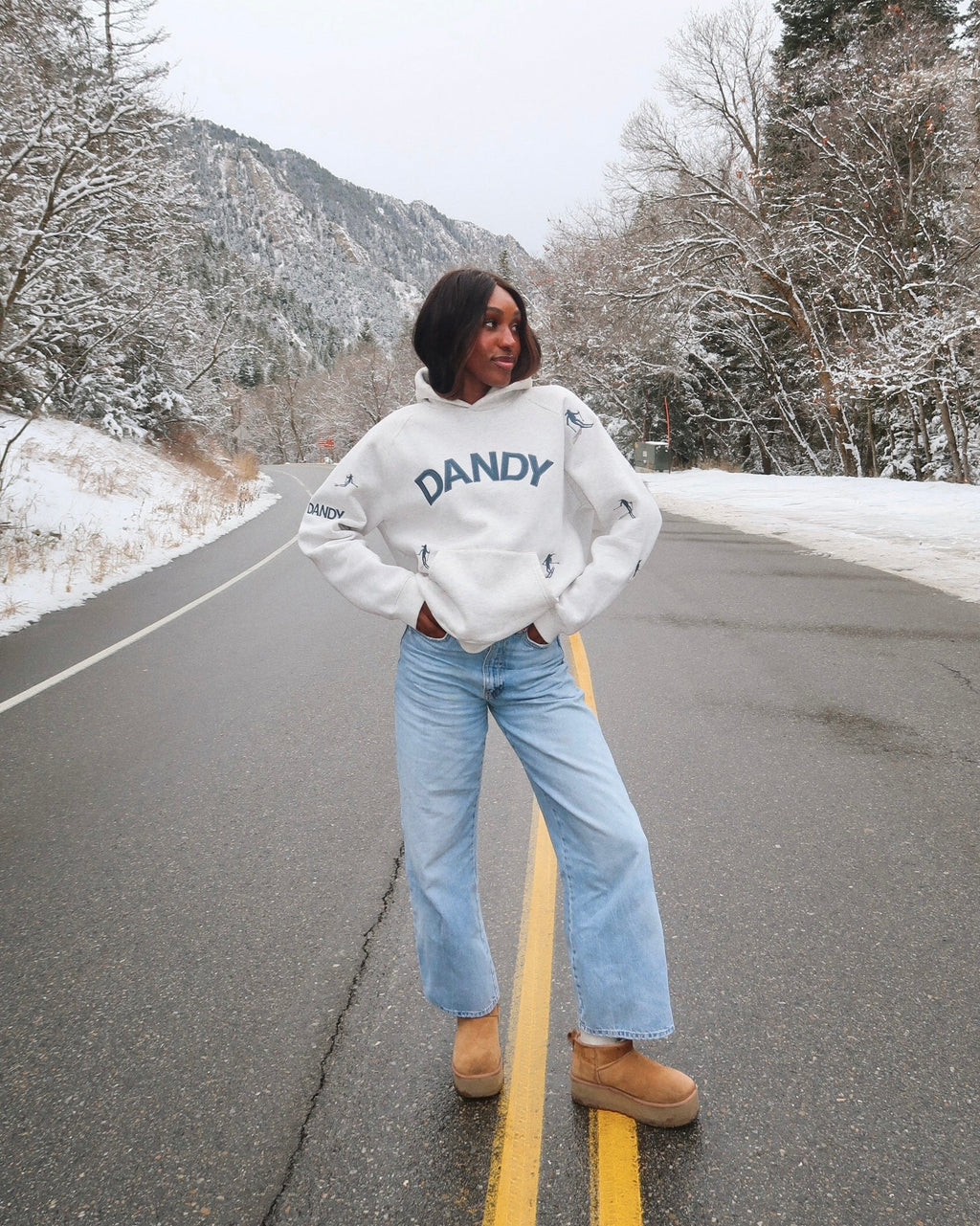 "Snow Day" Oversized Lux Hoodie in Heather Gray