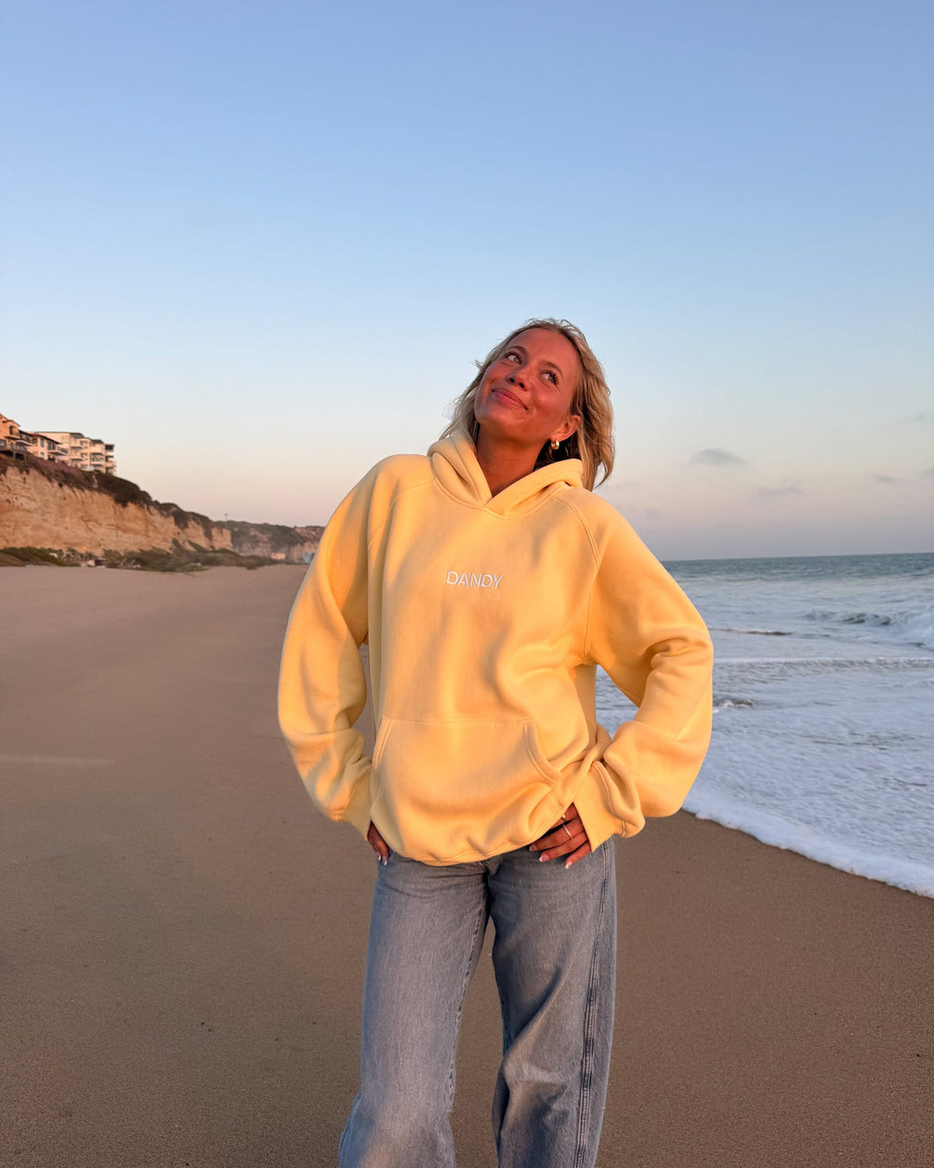 "Let's Go On An Adventure" Oversized Lux Hoodie in Butter Yellow